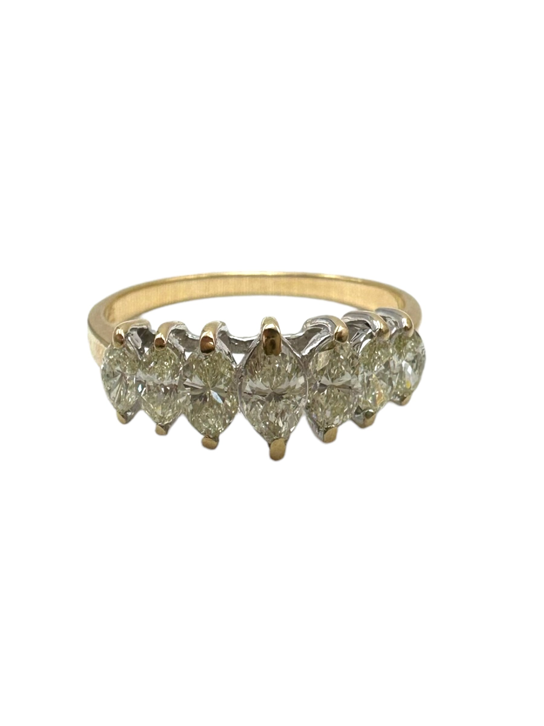 14k Marquis Diamond Stacker Band