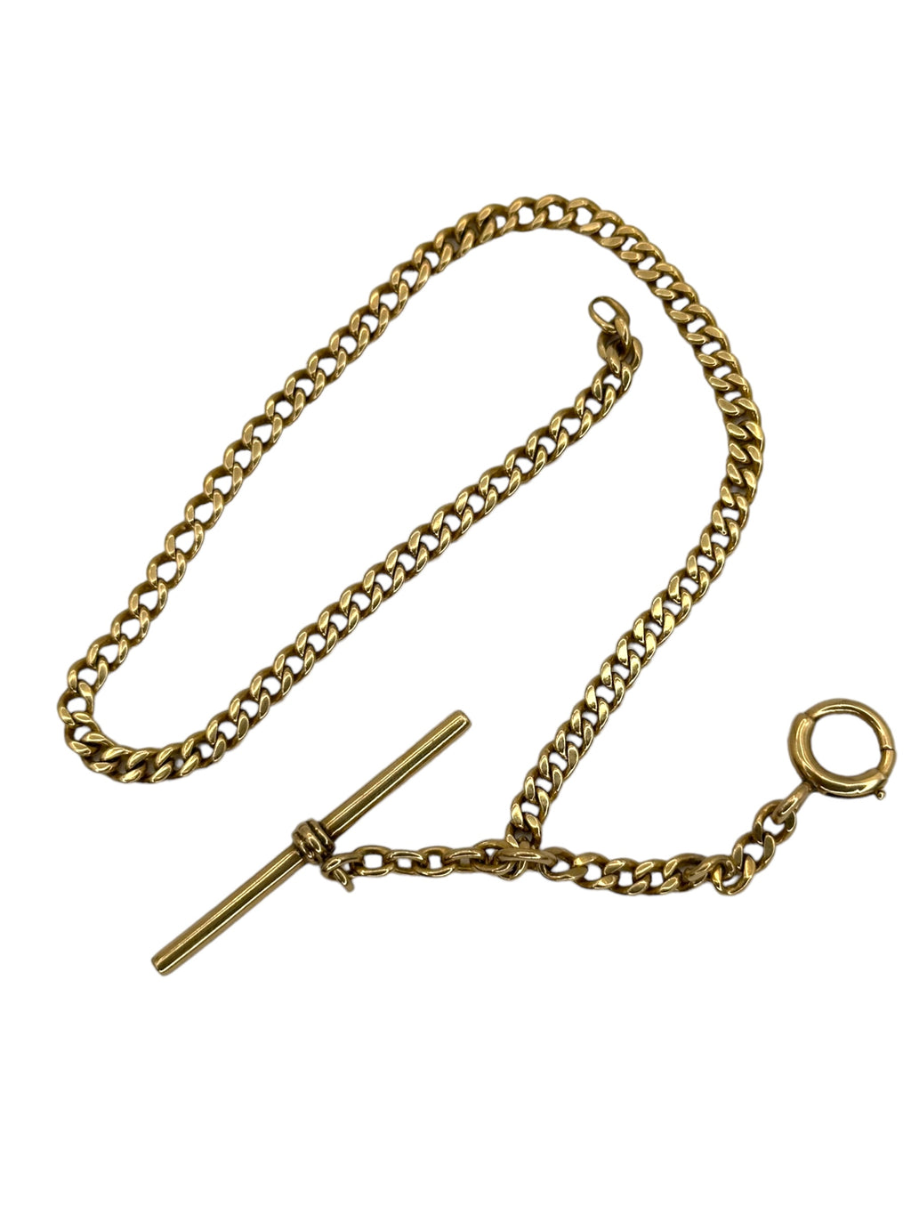 14k Curb T- Bar Watch Chain