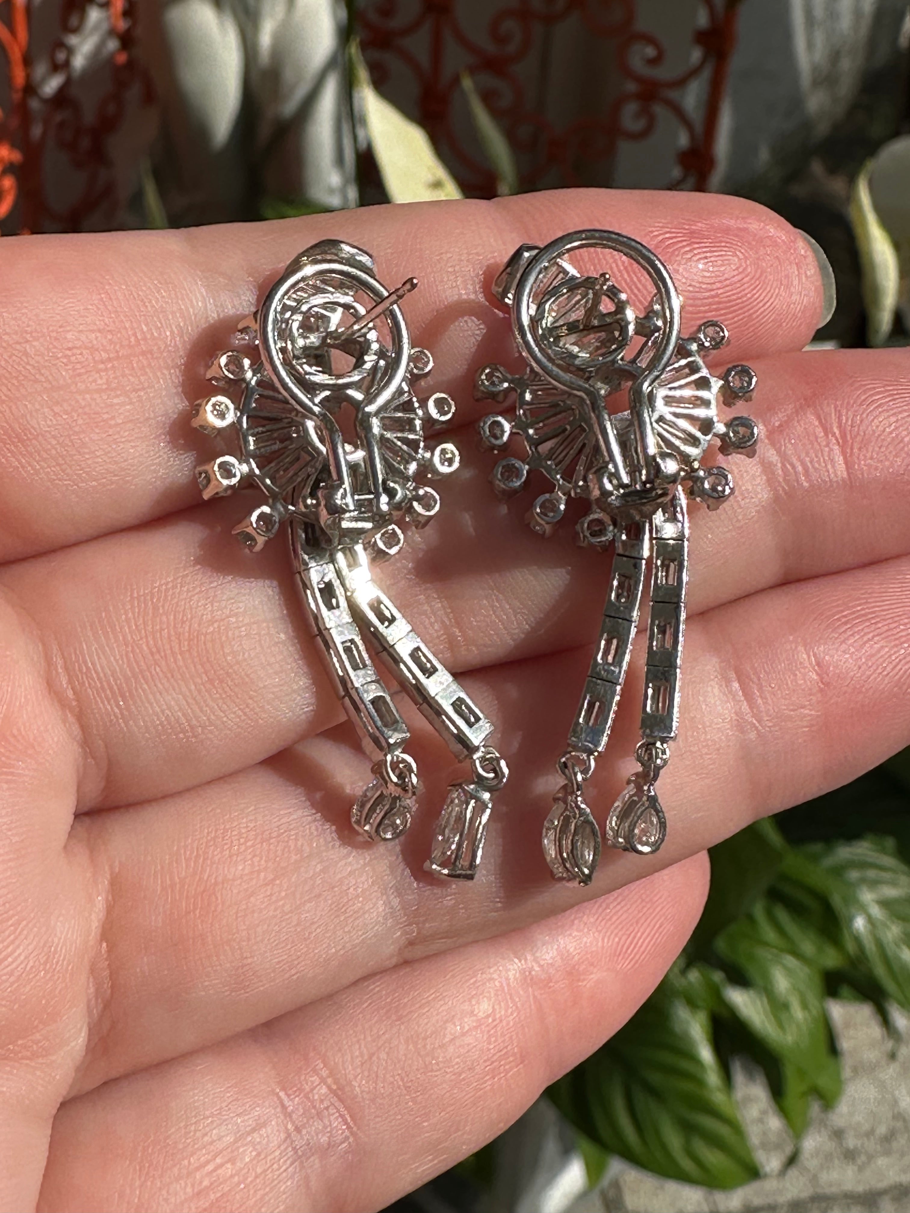 14k Diamond Drop Earrings