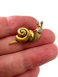 14k Diamond Snail Pin
