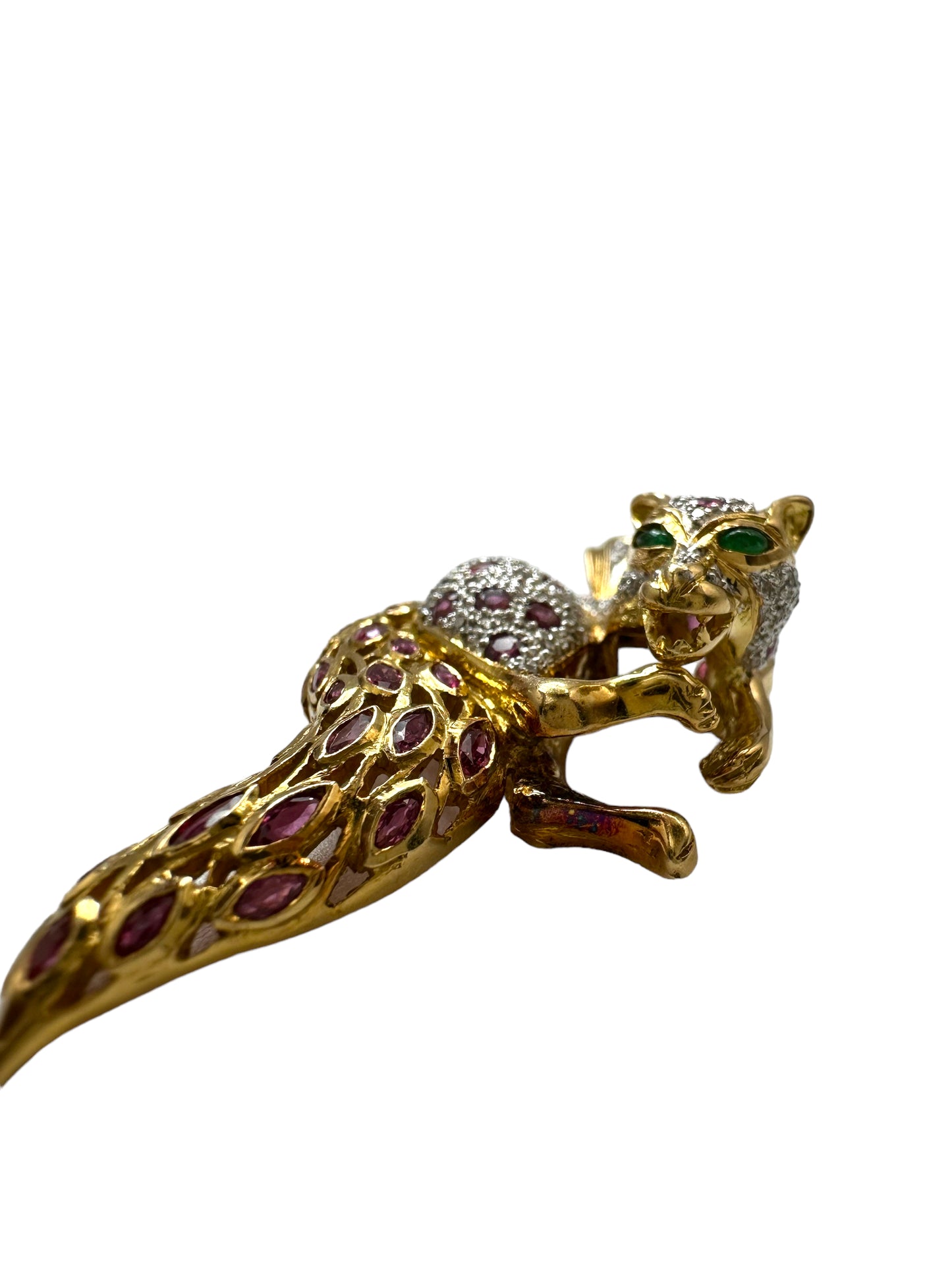 18k Ruby Diamond Fox Pendant/ Pin