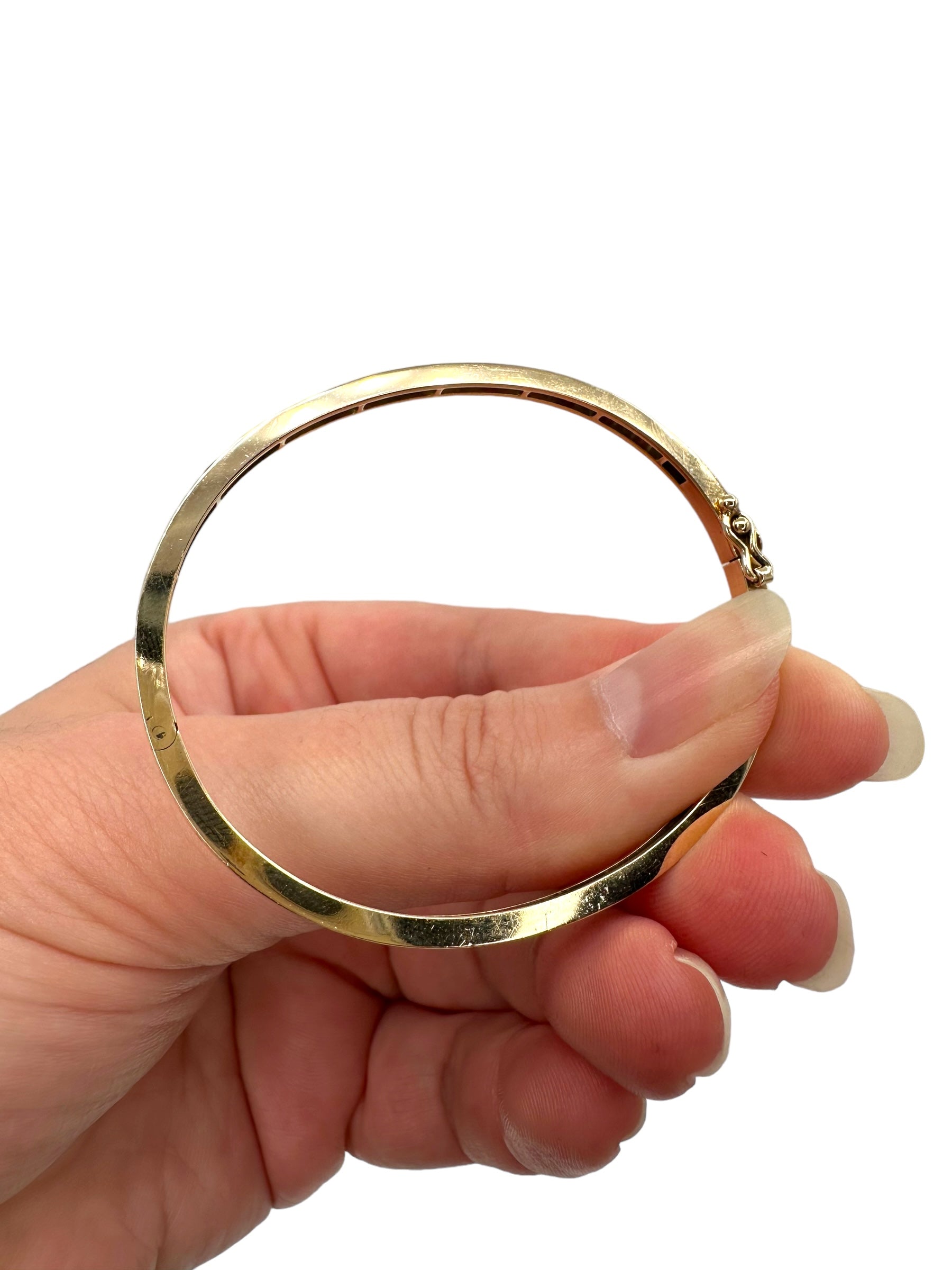 14k Ruby Diamond Bangle Bracelet