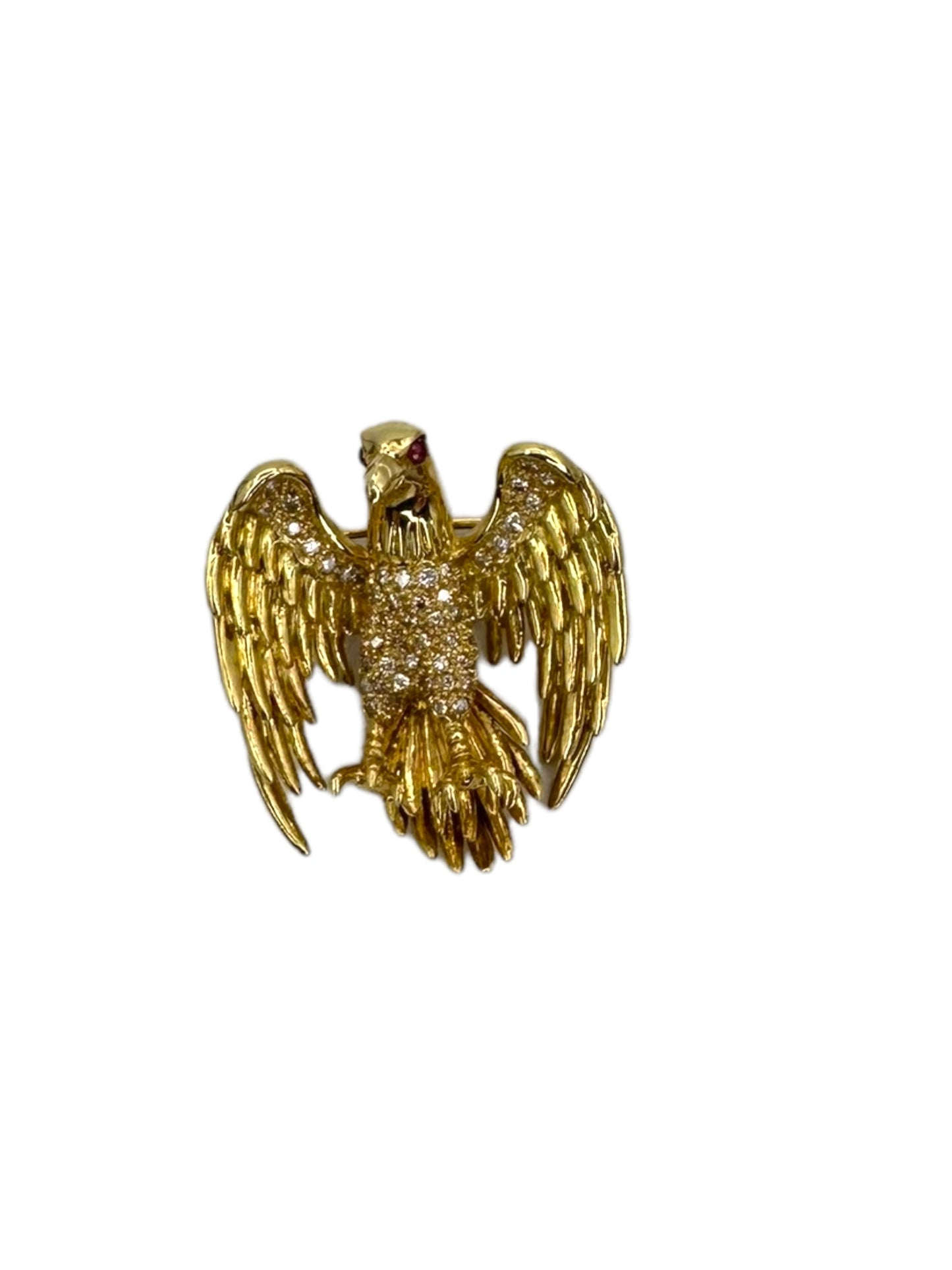 18k Diamond Eagle Brooch/ Pendant