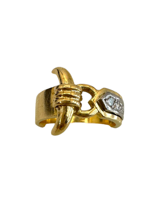 18k Zolotas Diamond Buckle Ring