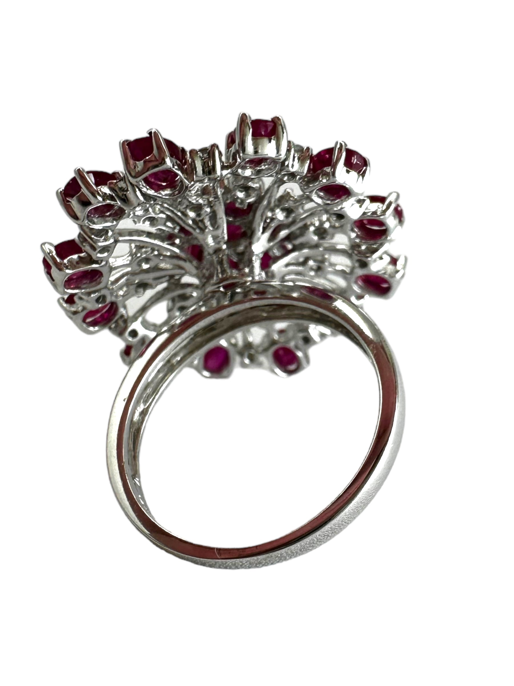 14k Ruby Diamond Burst Ring