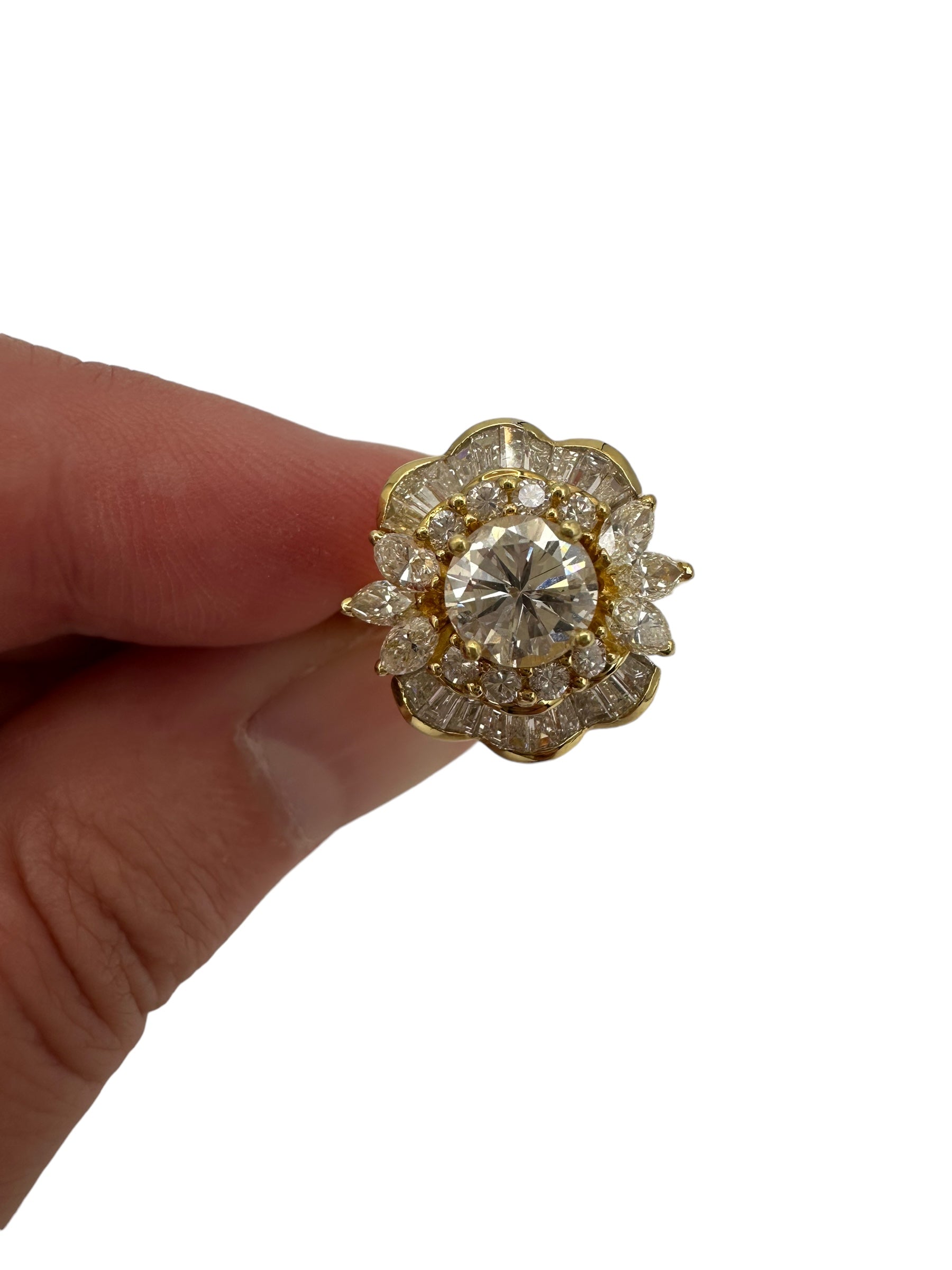 18k Diamond Ballerina/ Cluster Ring