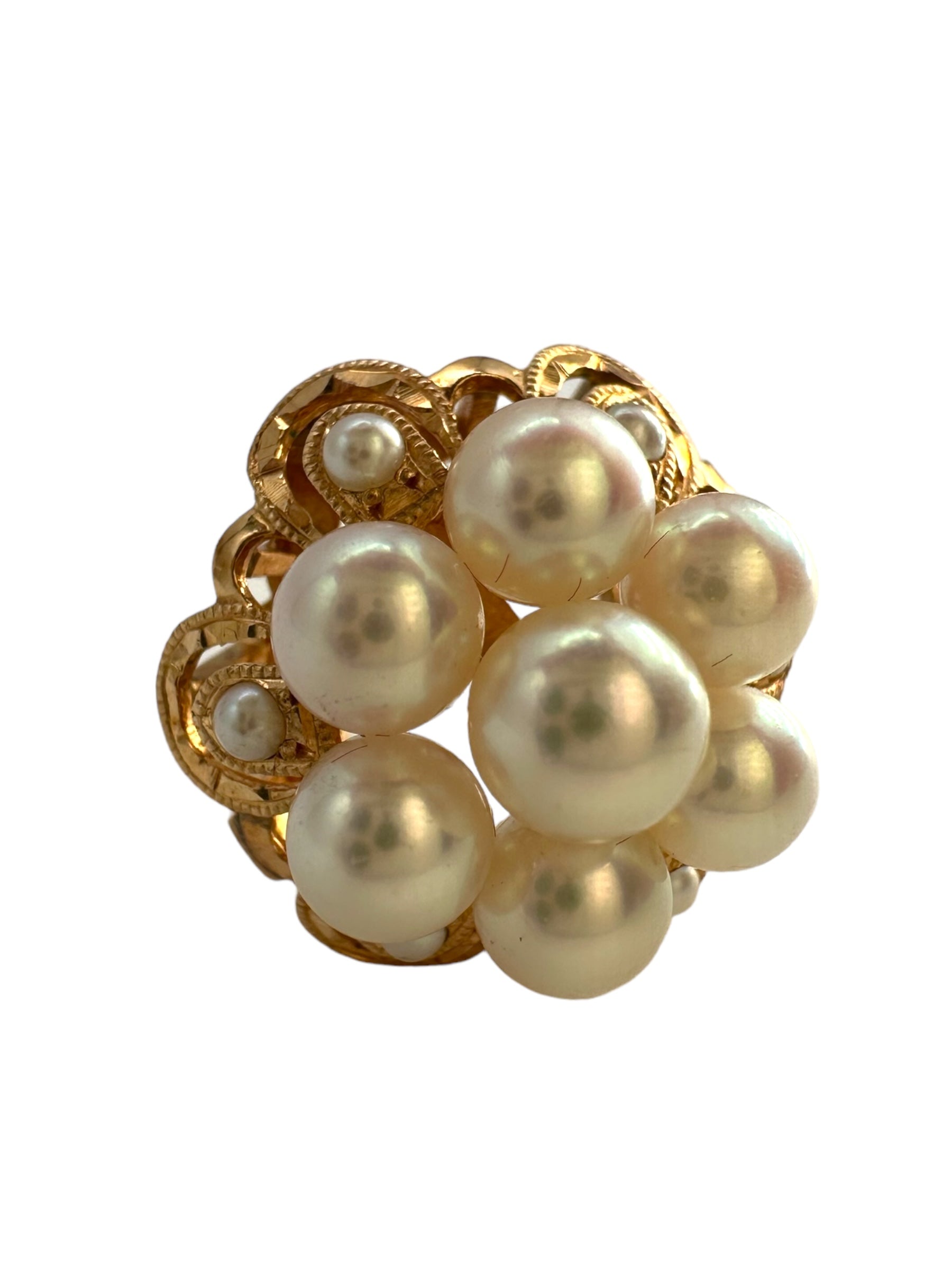 14k Pearl Cluster Ring