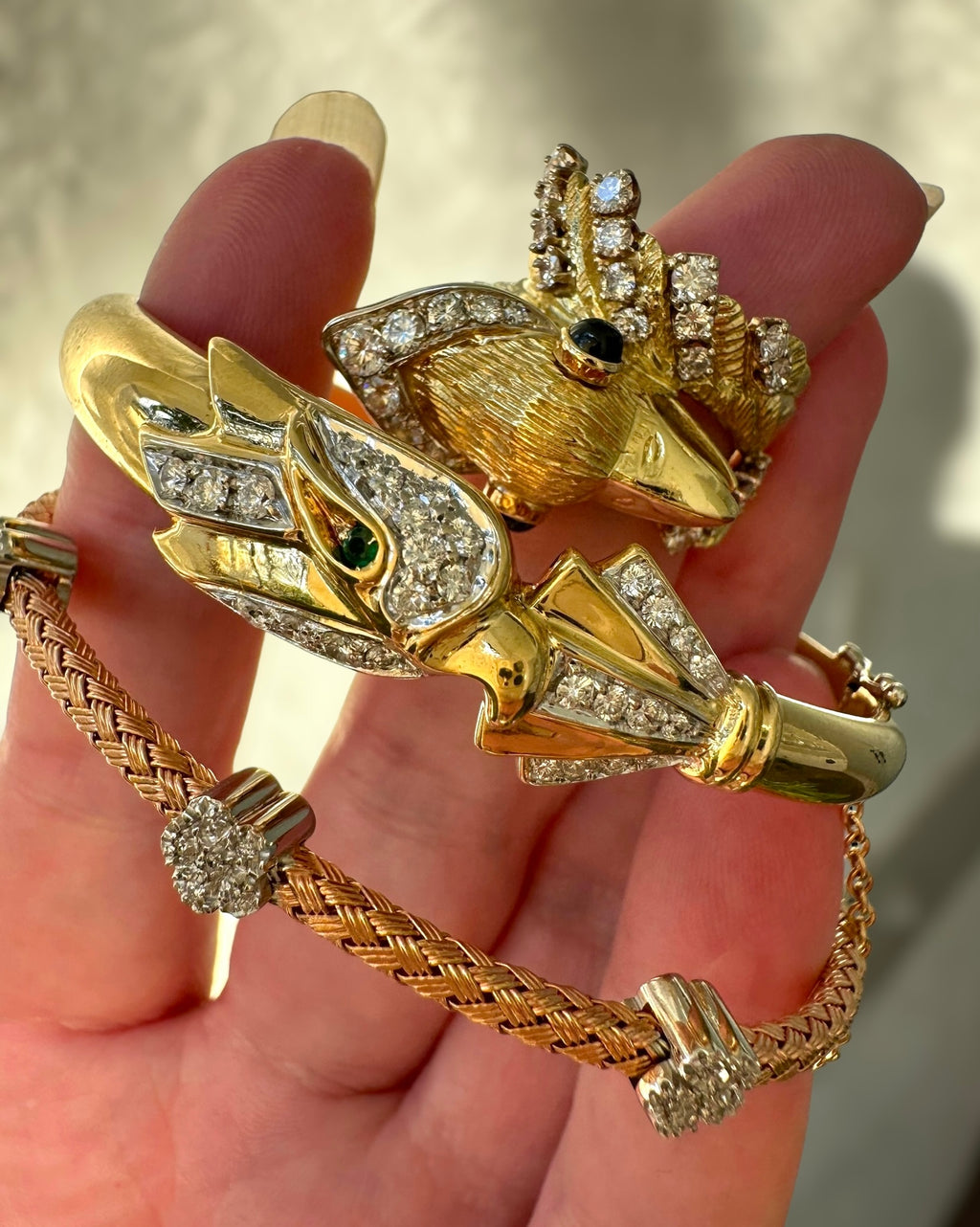 14k Diamond Phoenix Bird Ring