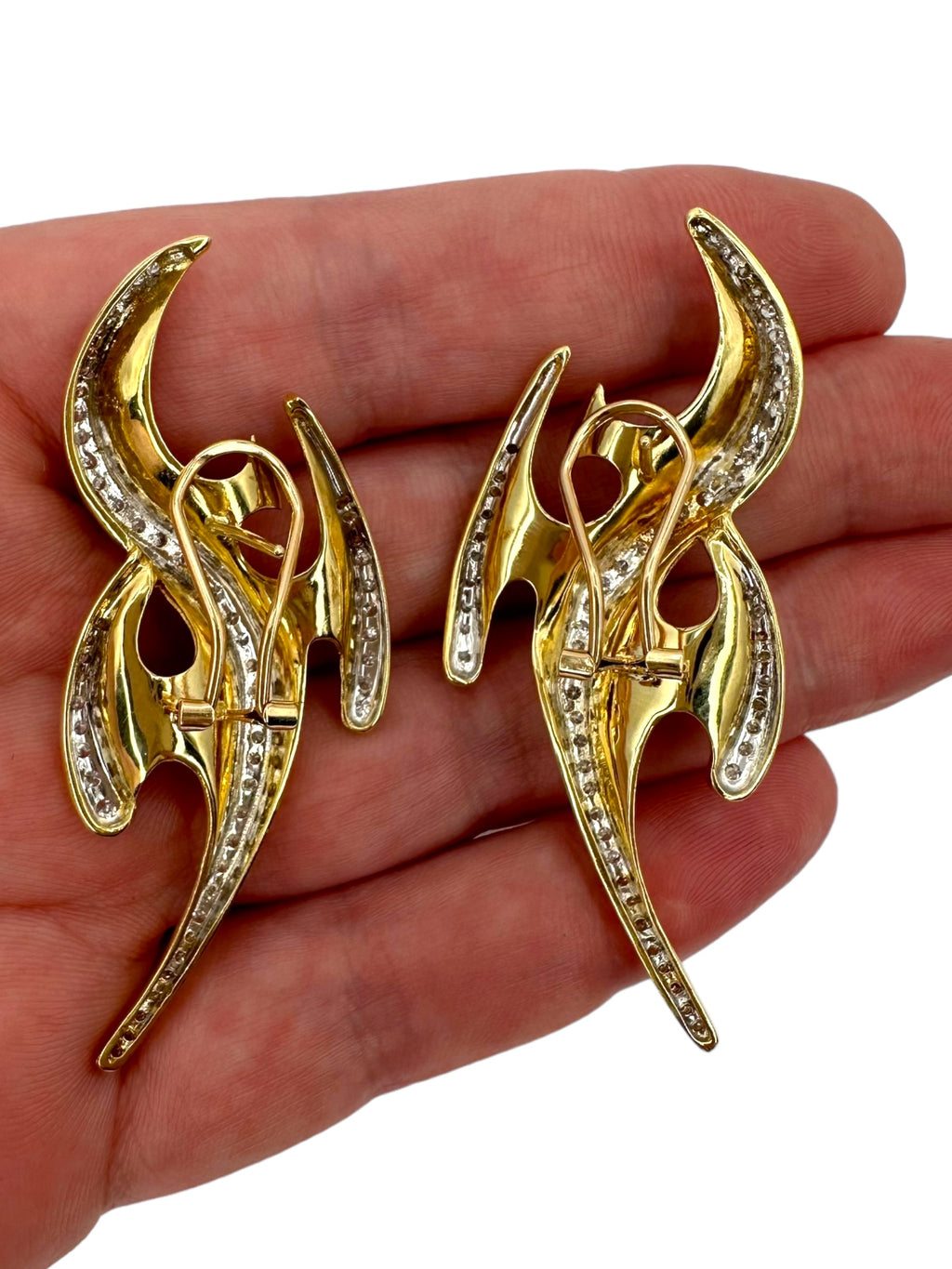 18k Statement Abstract Diamond Earrings