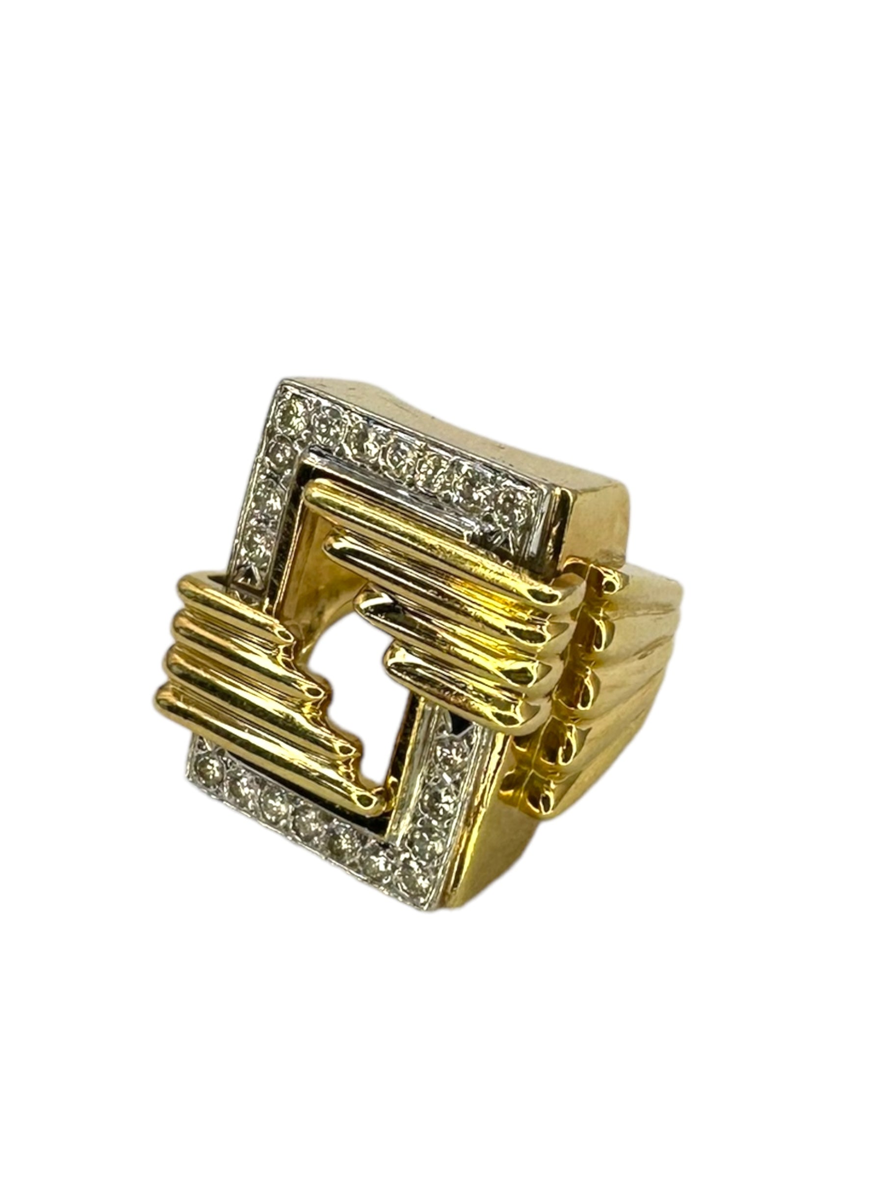 18k Geometric Diamond Ring