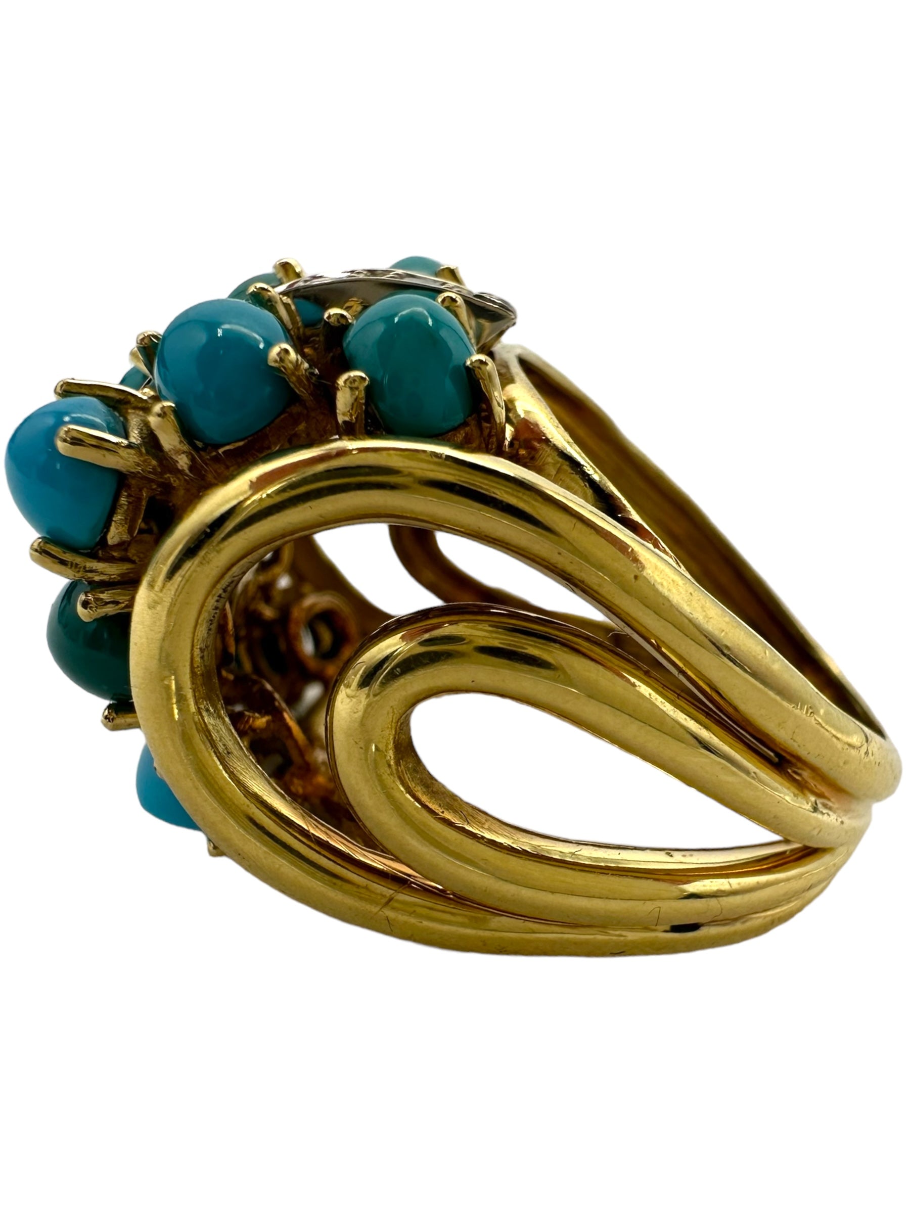 18k Turquoise Diamond Ring