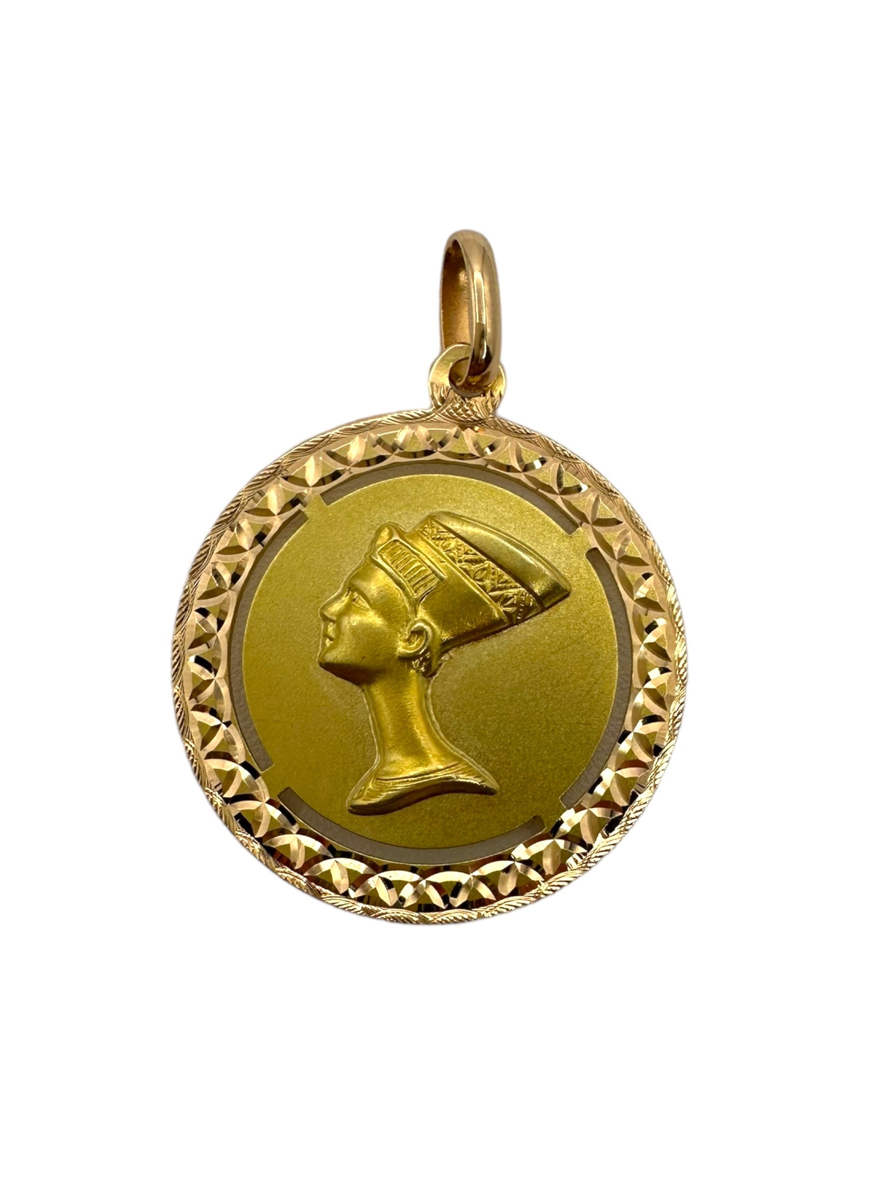 18k Double Sided Fortuna and Nefertiti Pendant