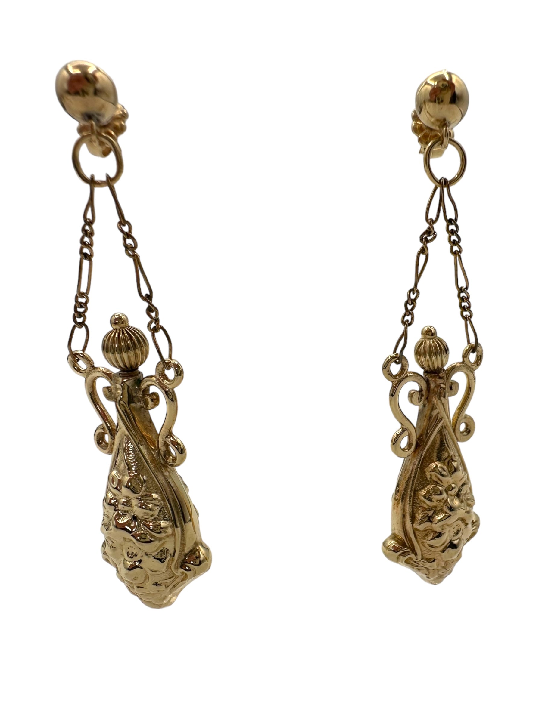 14k Perfume Bottle Earrings