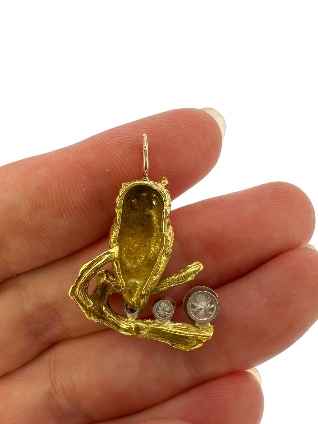 18k Owl Diamond Pendant