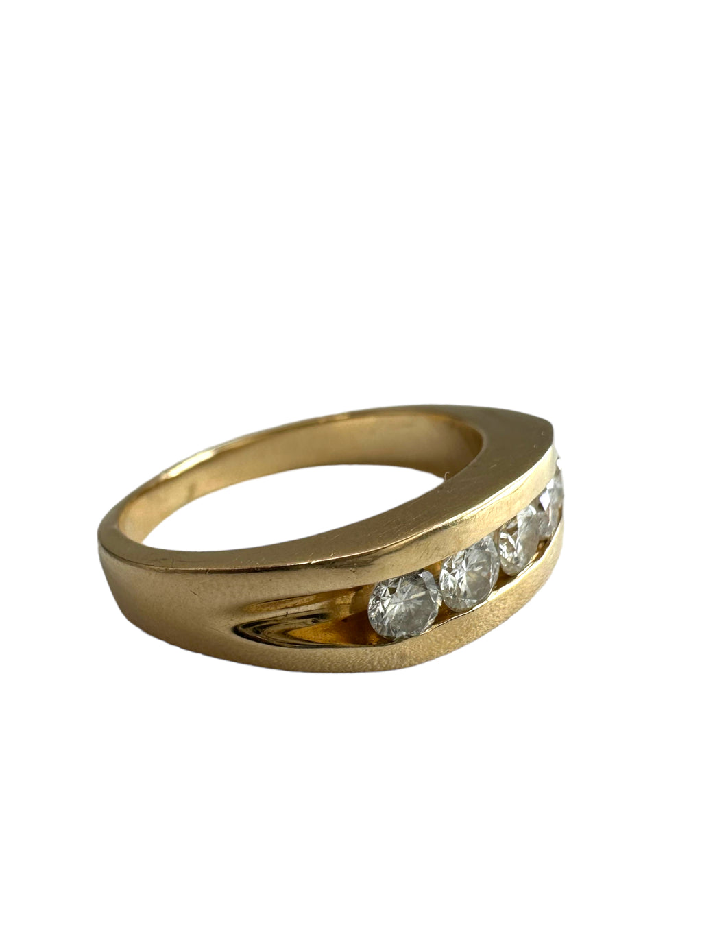 14k Chunky Diamond Band Ring