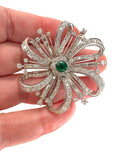 Platinum Emerald Diamond Pendant