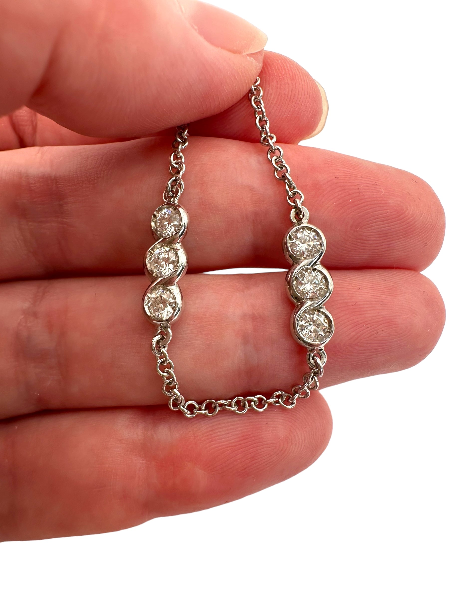 18k Diamond Station Chain Necklace
