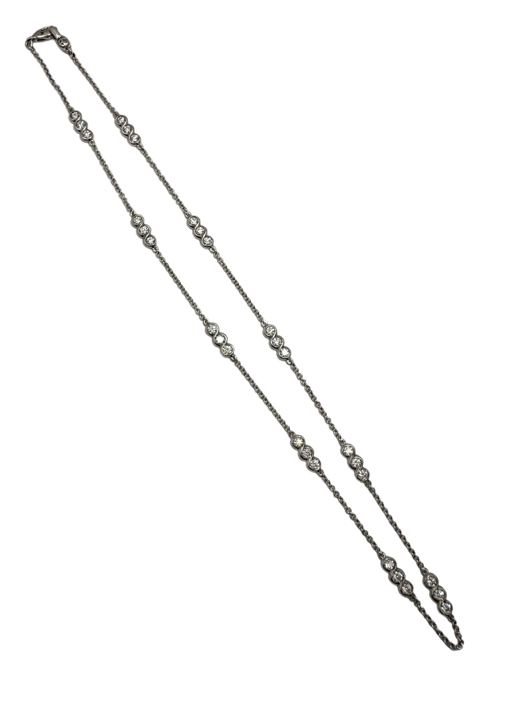 18k Diamond Station Chain Necklace