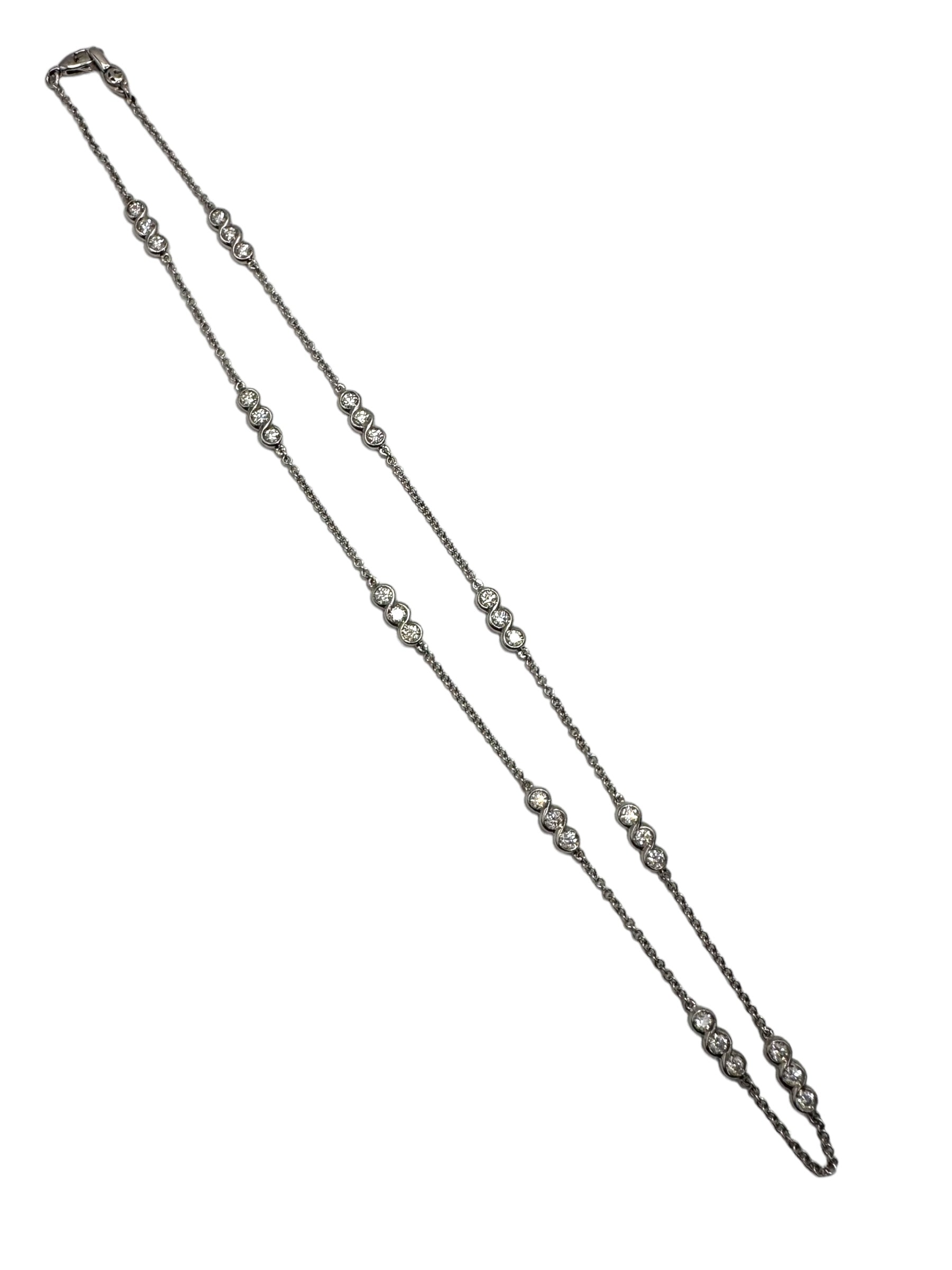 18k Diamond Station Chain Necklace
