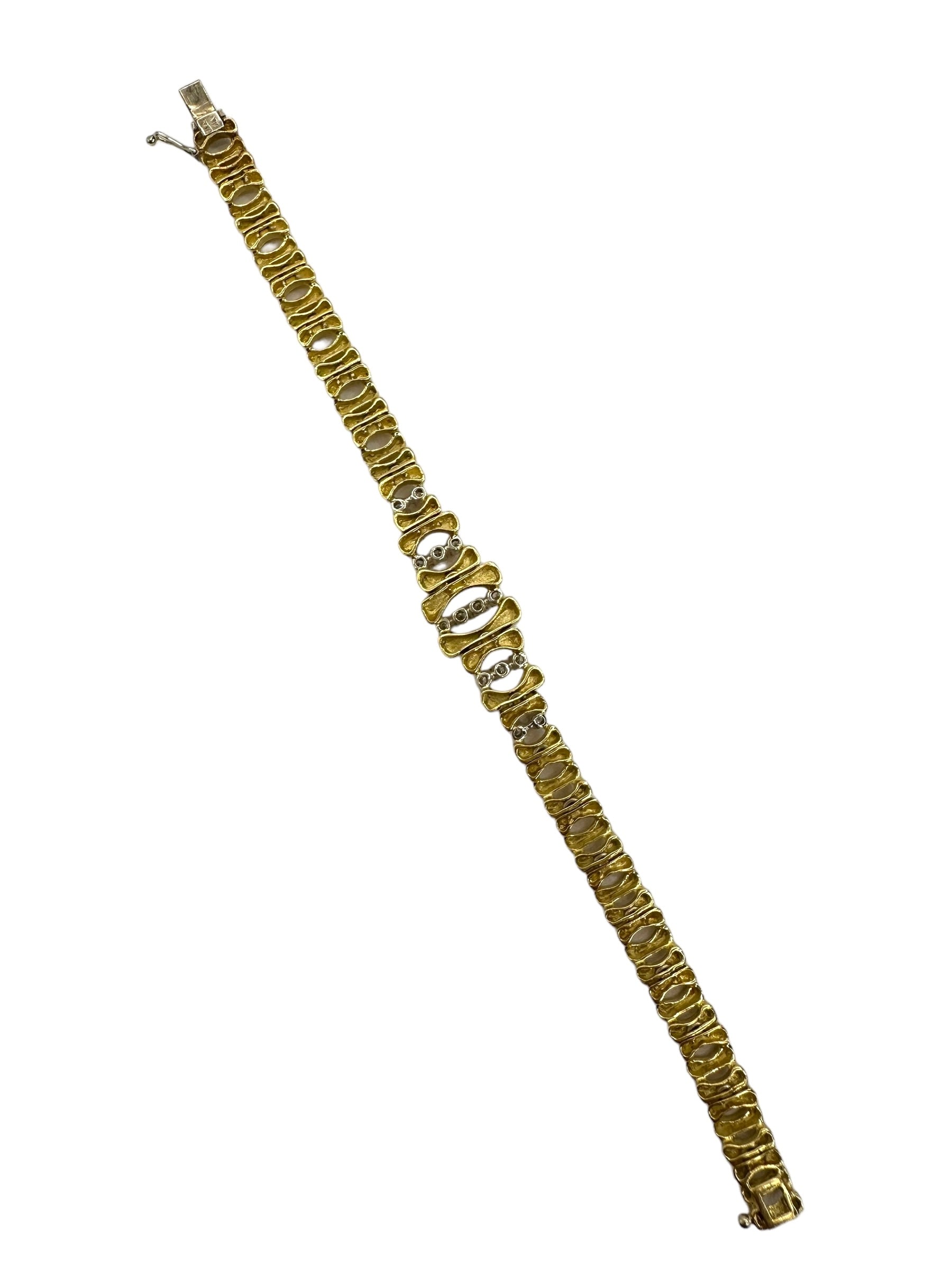 18k Diamond Brushed Finish Bracelet