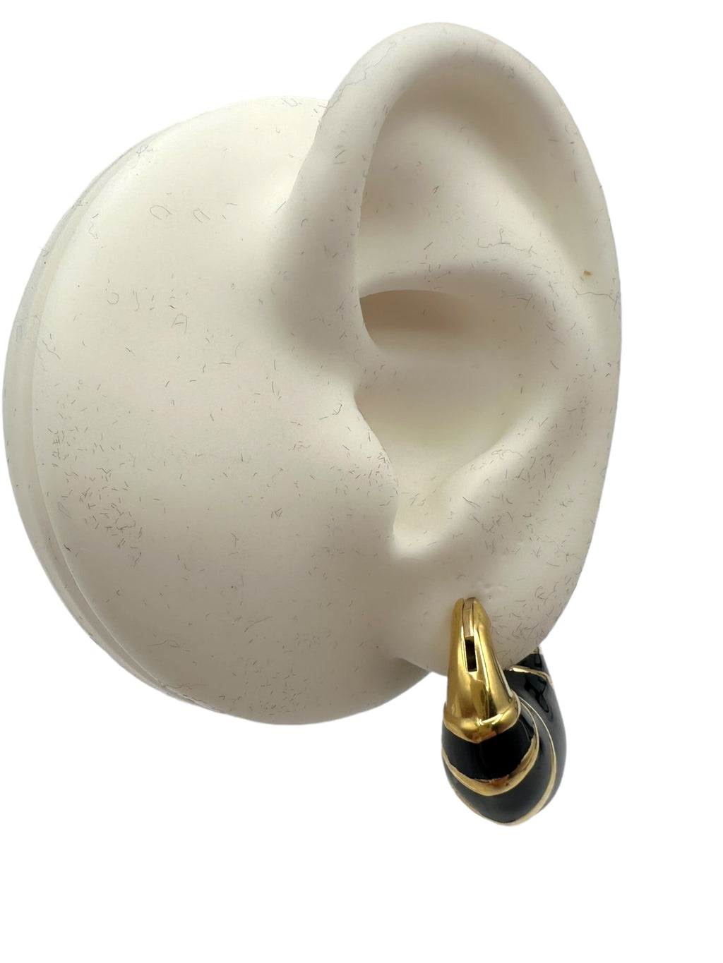 18k Enamel Crescent Huggie Earrings