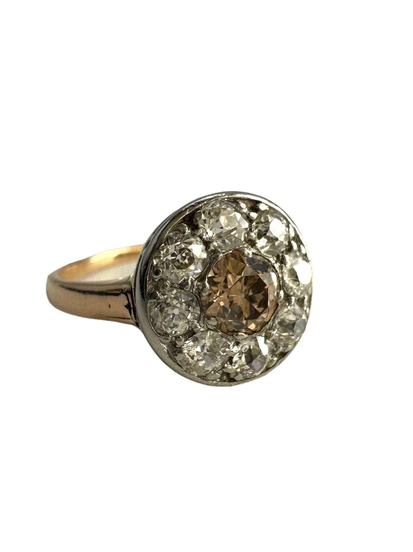 14k/ Platinum Old Euro Diamond Ring