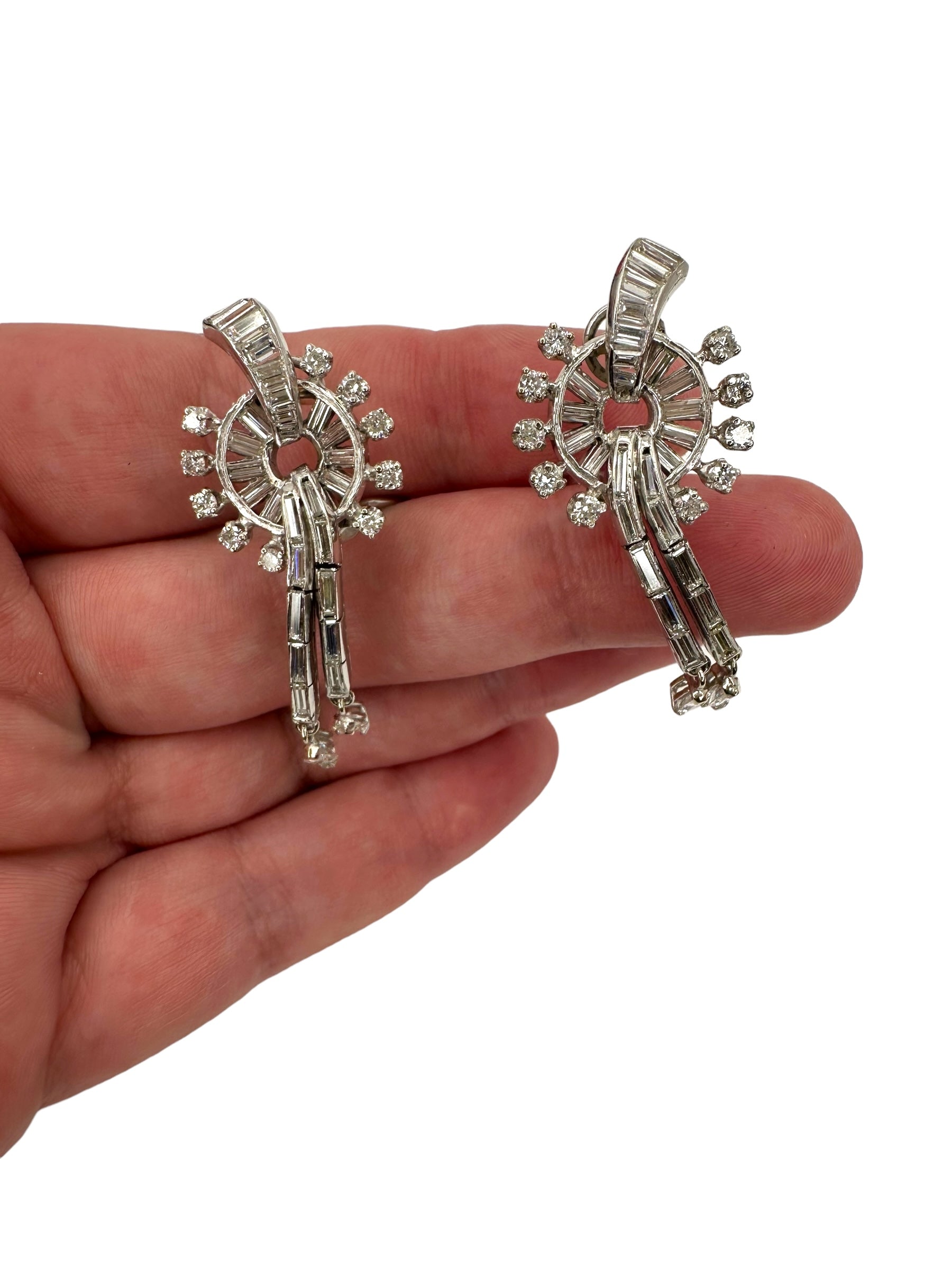 14k Diamond Drop Earrings