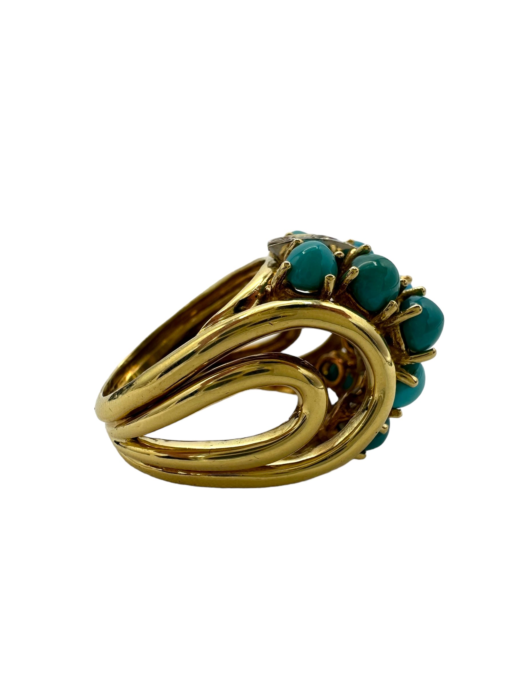 18k Turquoise Diamond Ring
