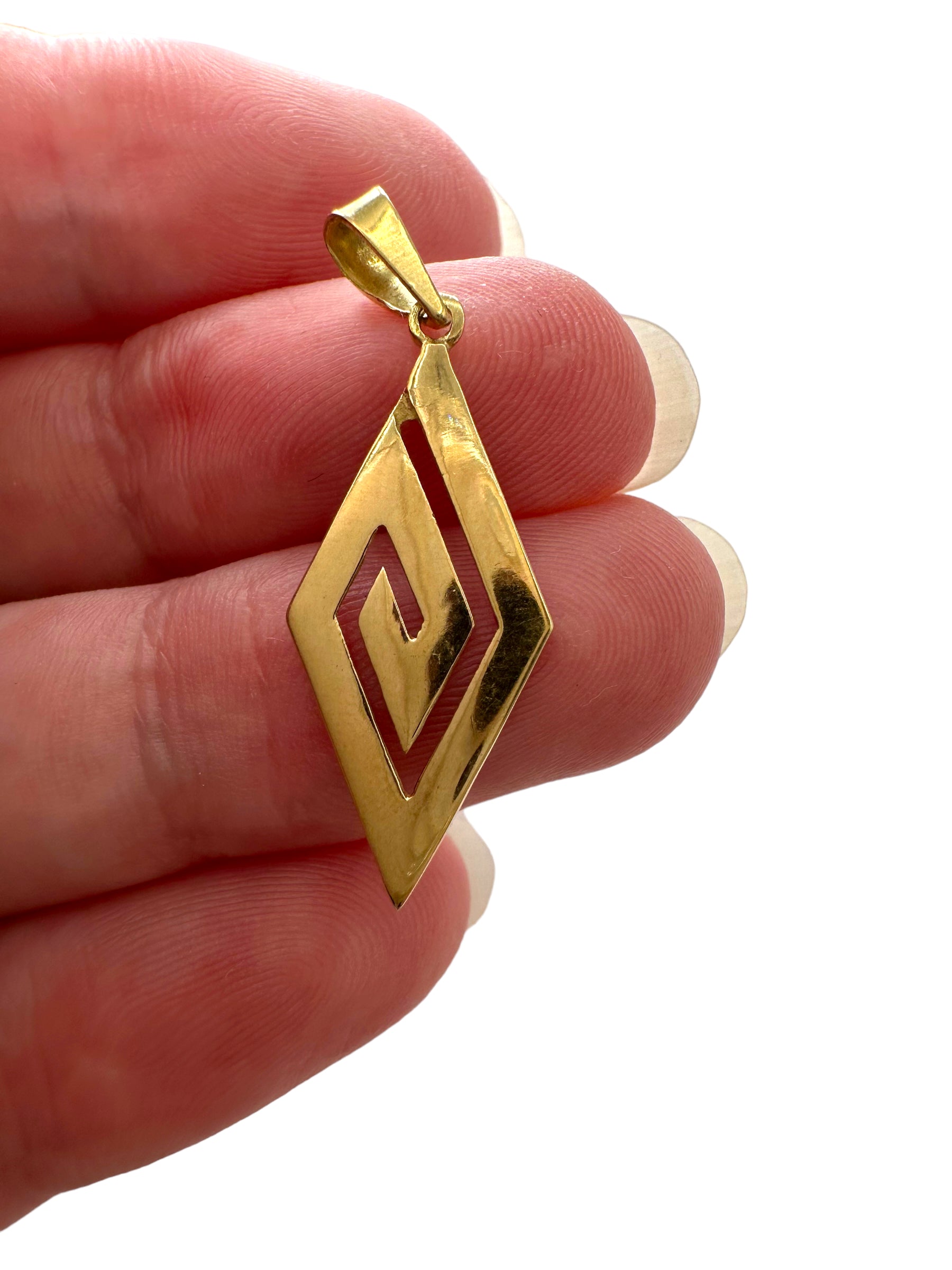14k Greek Key Style Pendant