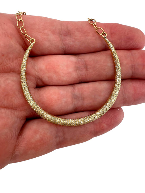 14k Crescent Diamond Necklace