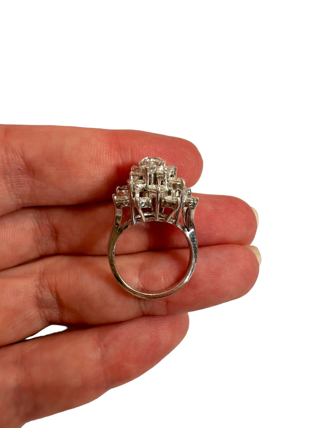 Platinum Diamond Cluster Ring