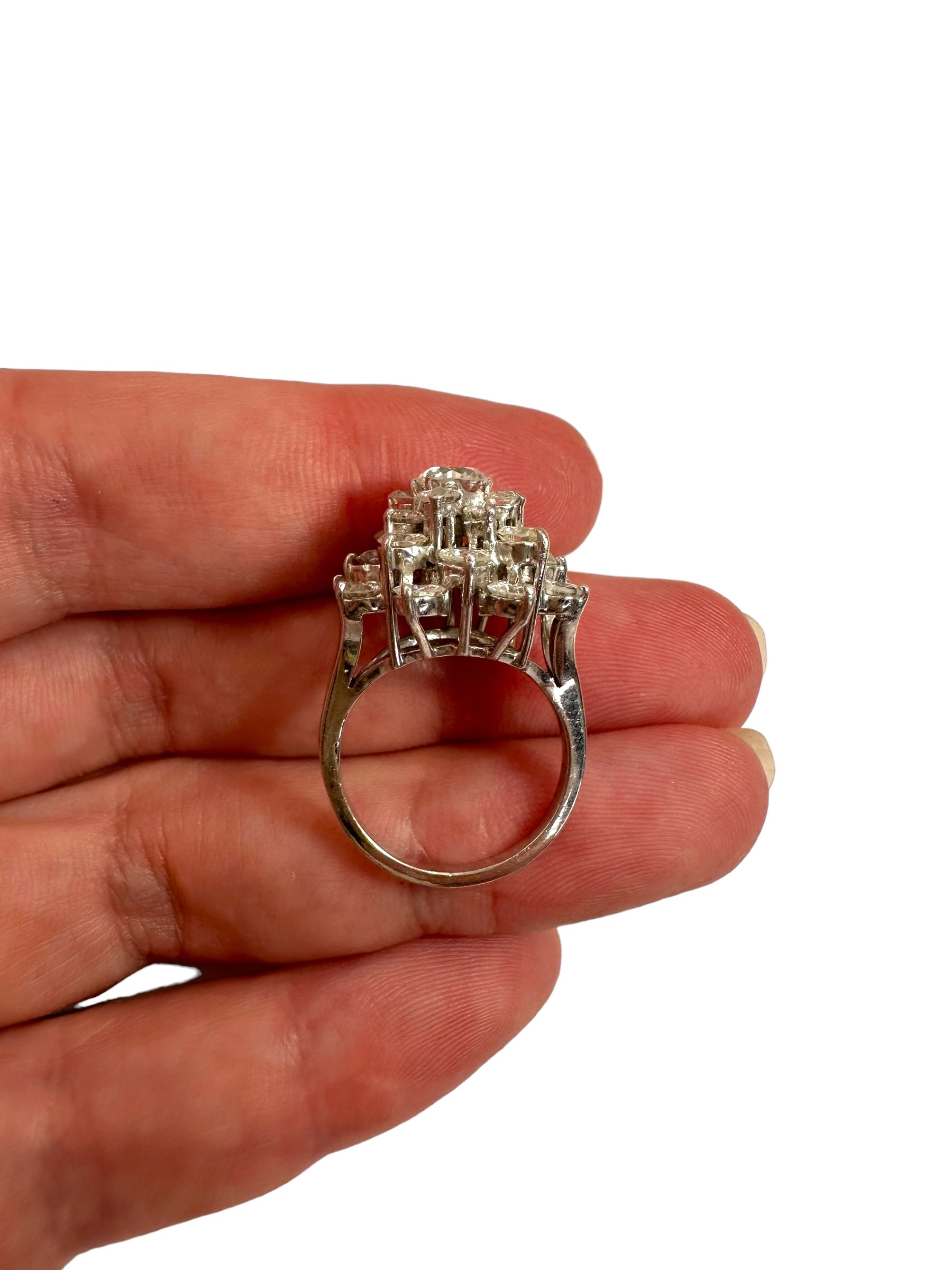 Platinum Diamond Cluster Ring