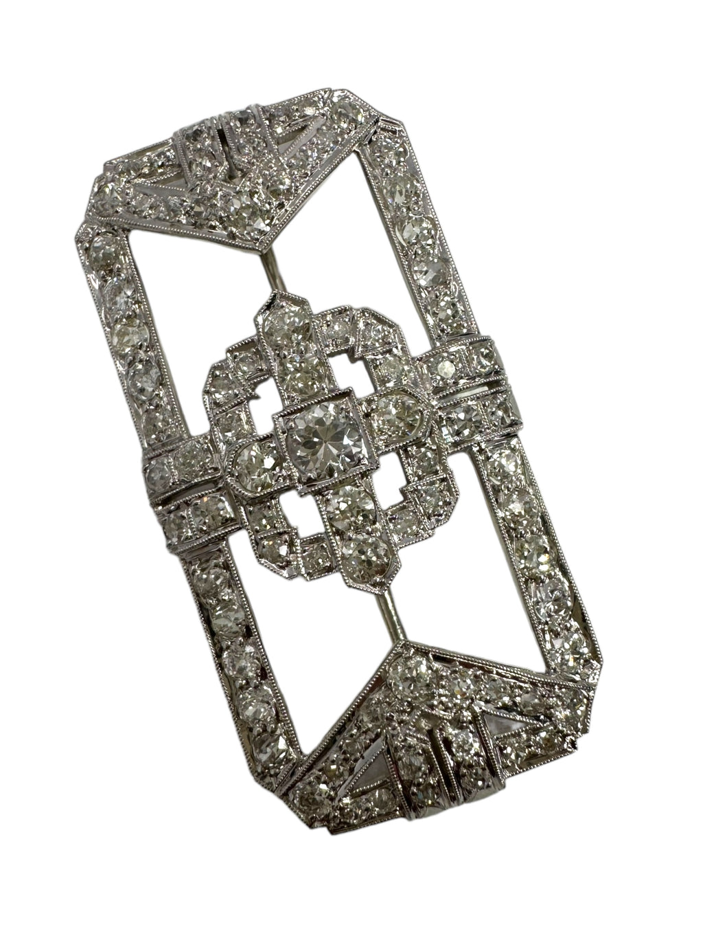 Art Deco Platinum Diamond Brooch
