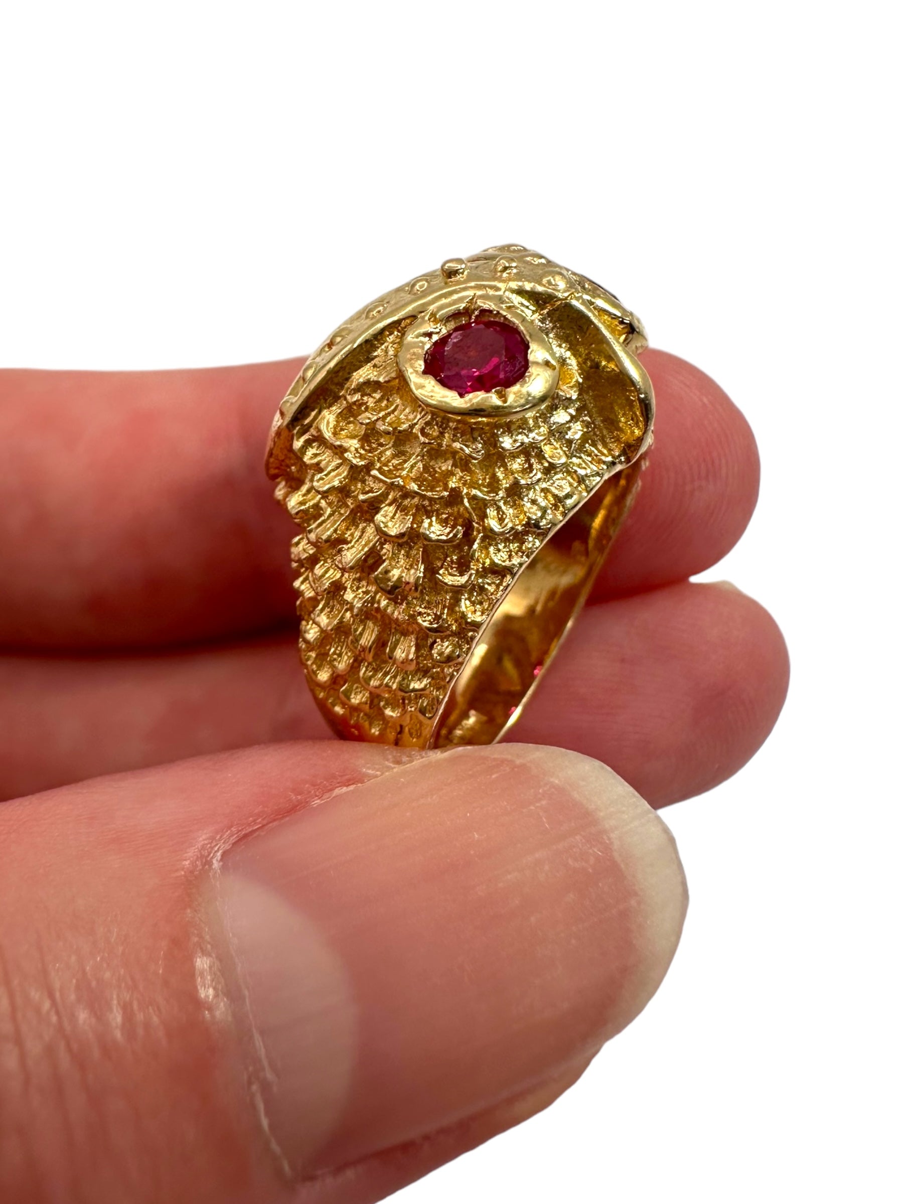 14k Owl Ring