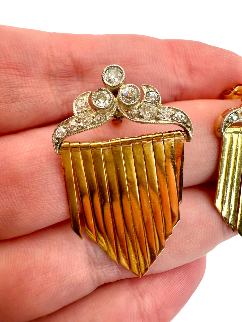 18k Silver Diamond Fringe Earrings