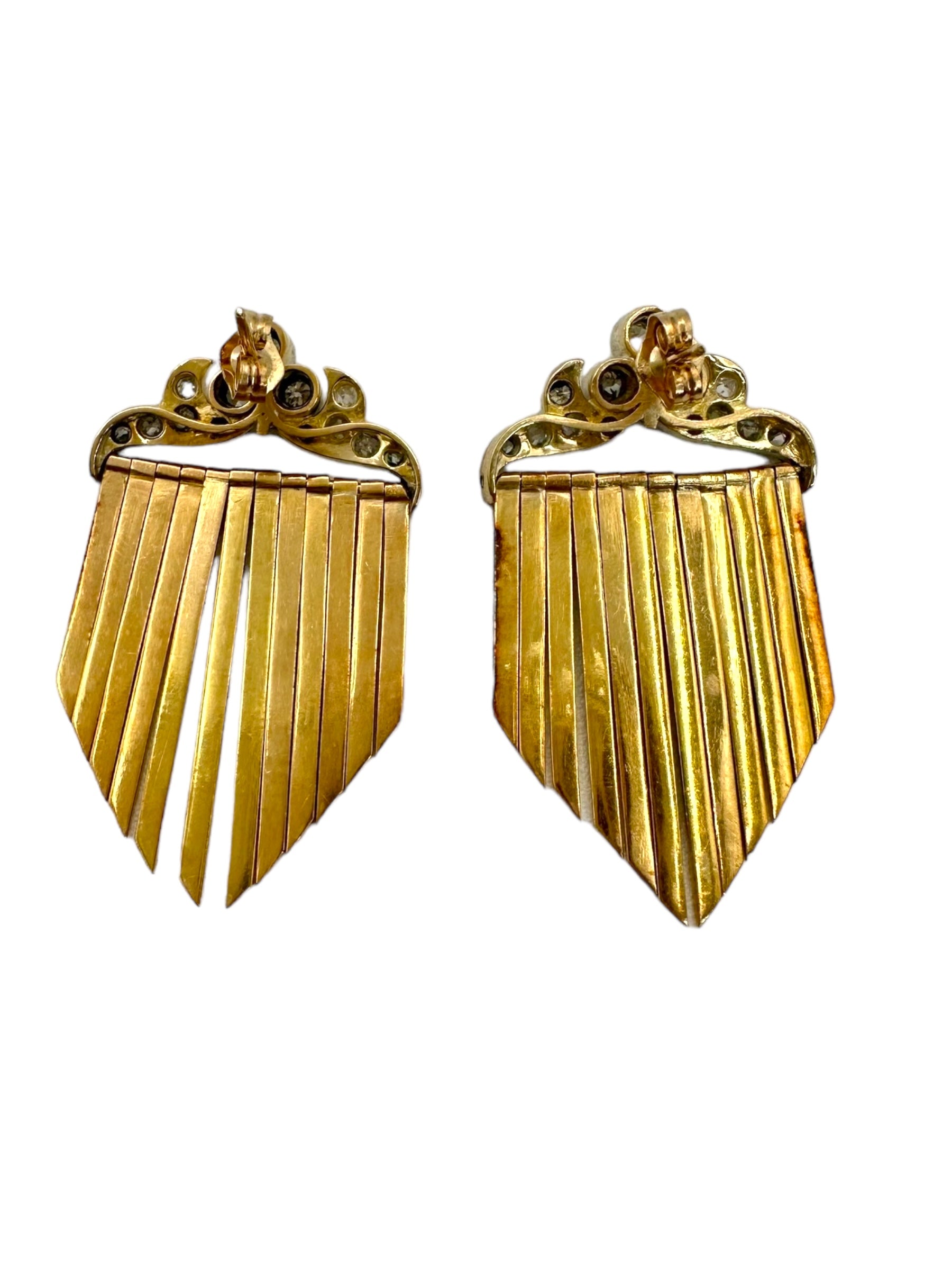 18k Silver Diamond Fringe Earrings