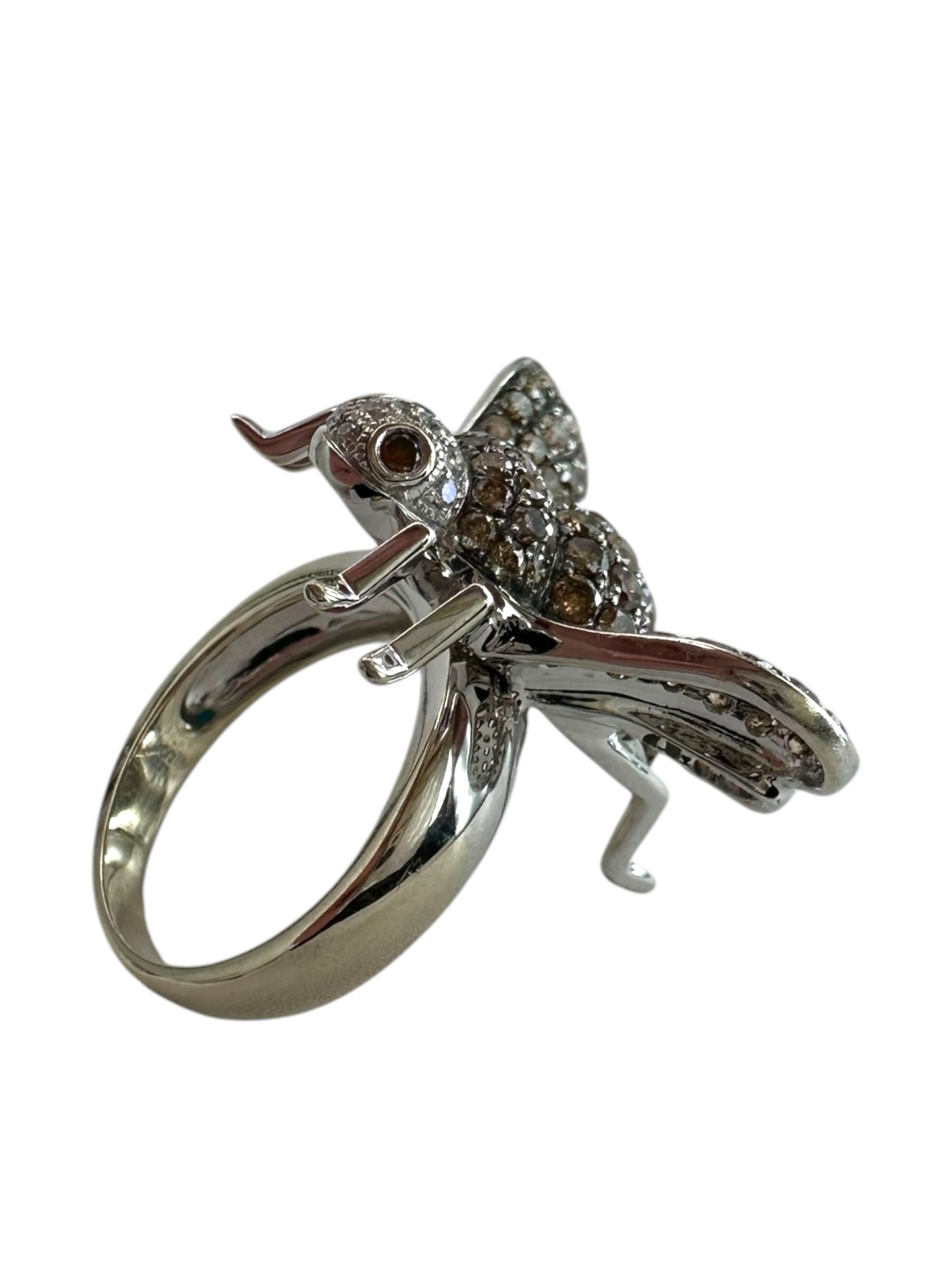 14k Diamond Bee Ring