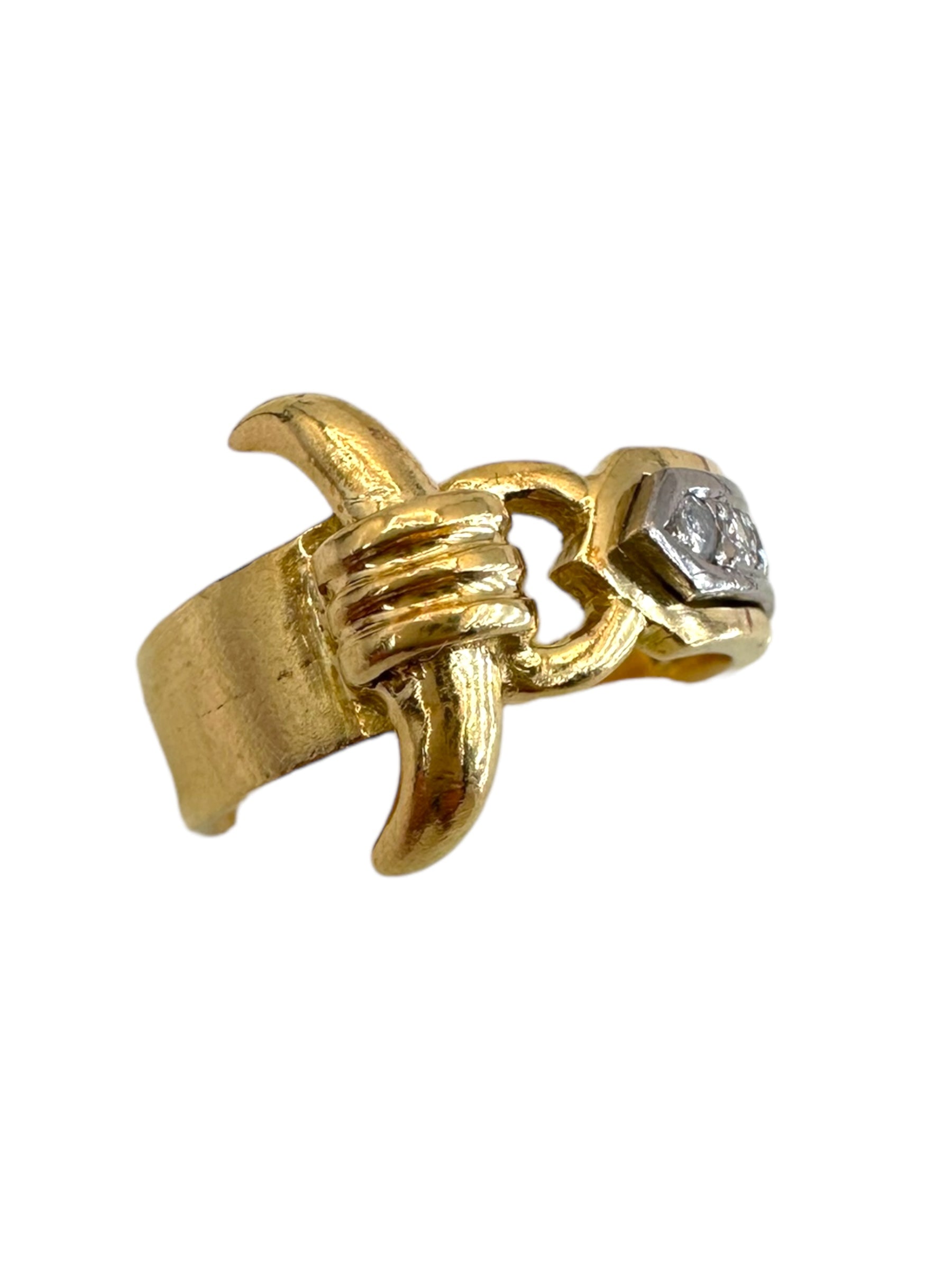 18k Zolotas Diamond Buckle Ring
