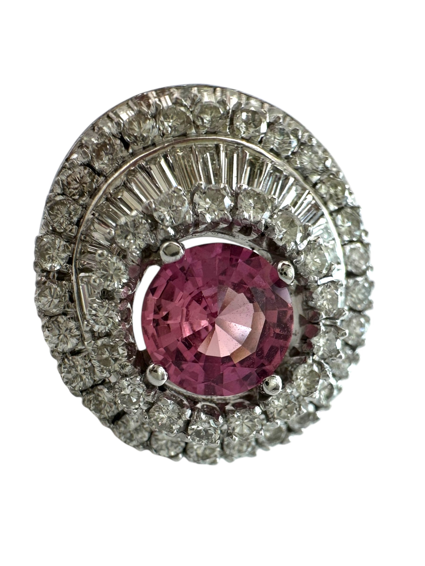 Platinum Sapphire Diamond Cocktail Ring