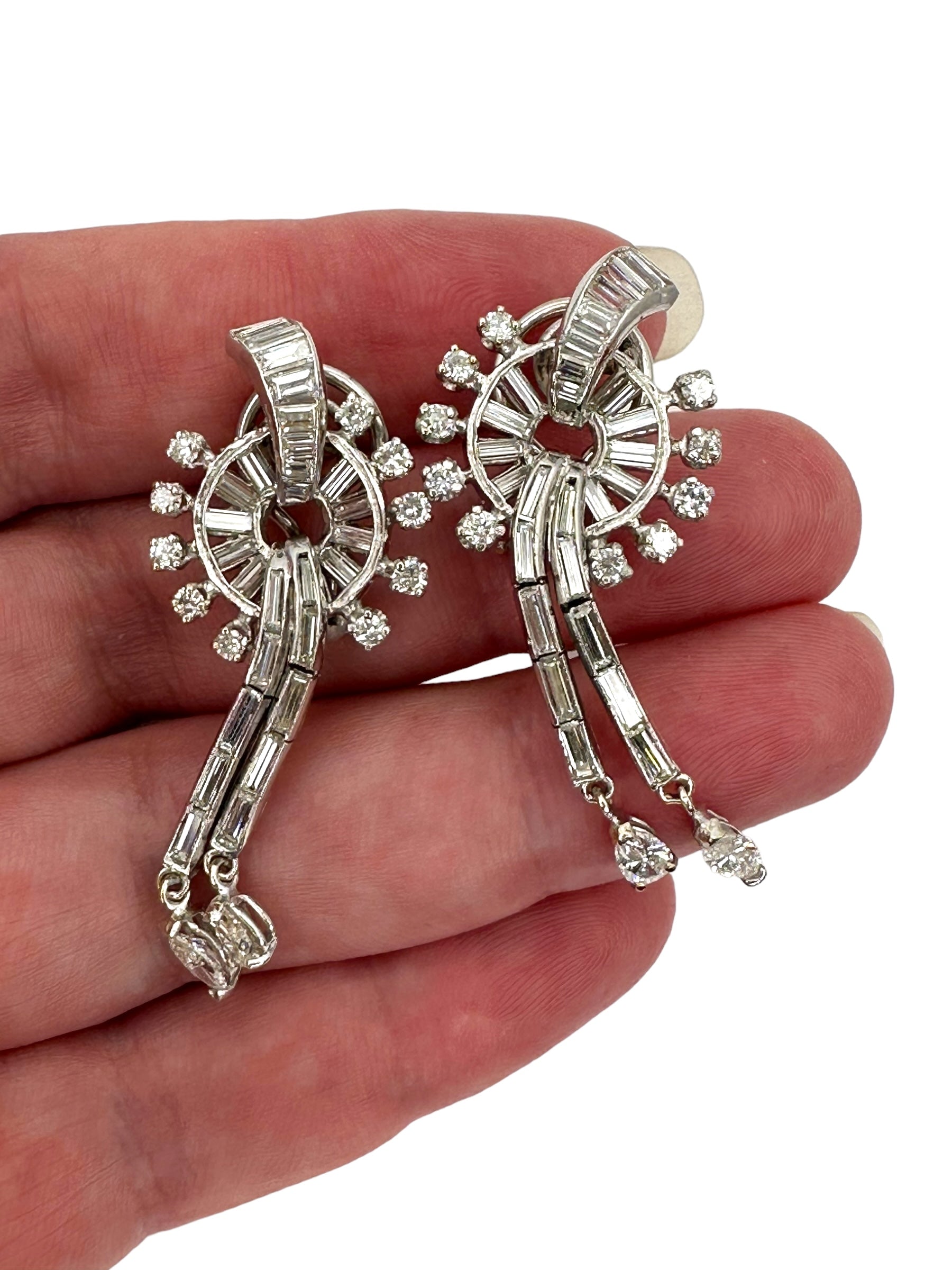 14k Diamond Drop Earrings
