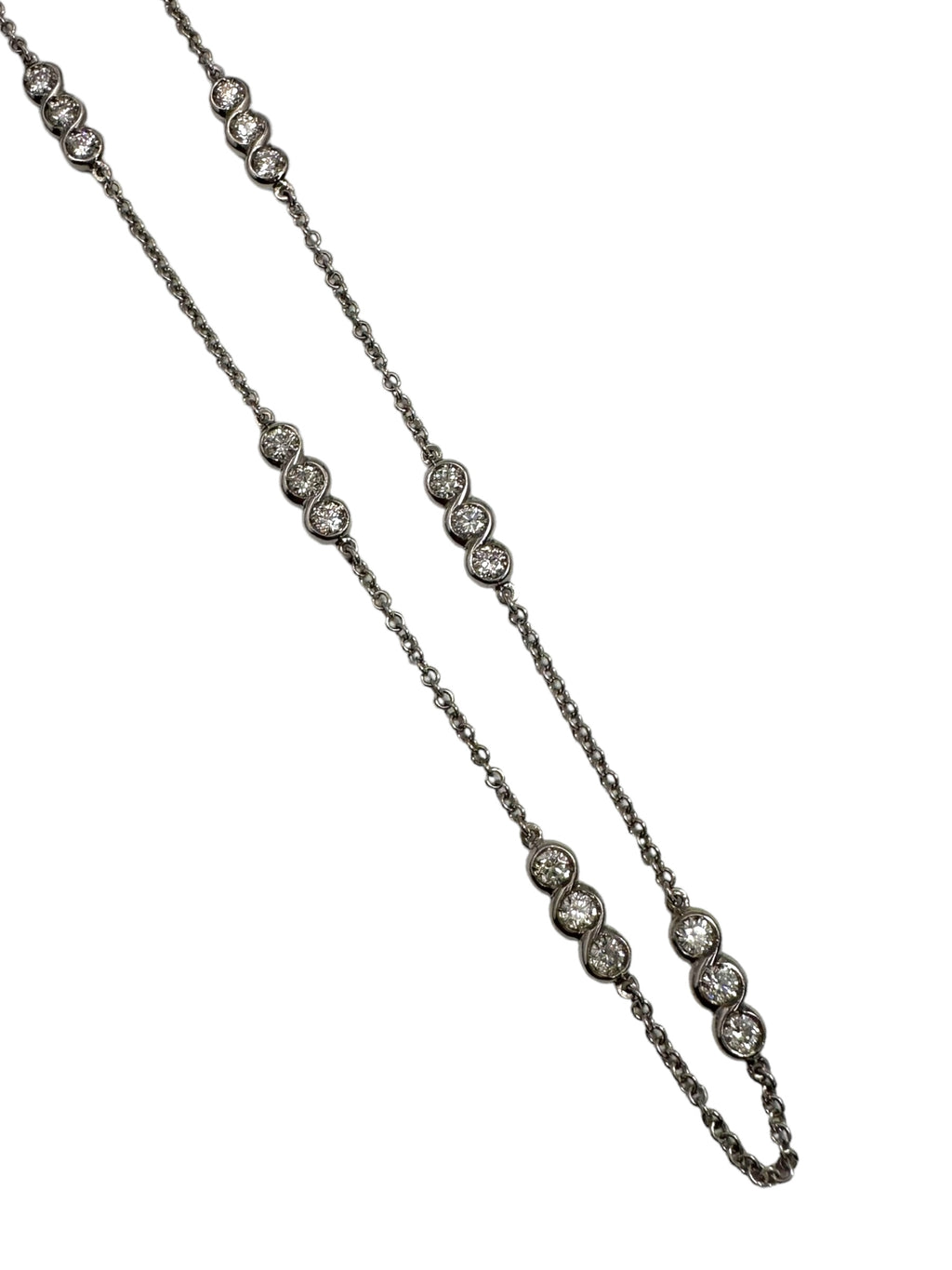 18k Diamond Station Chain Necklace