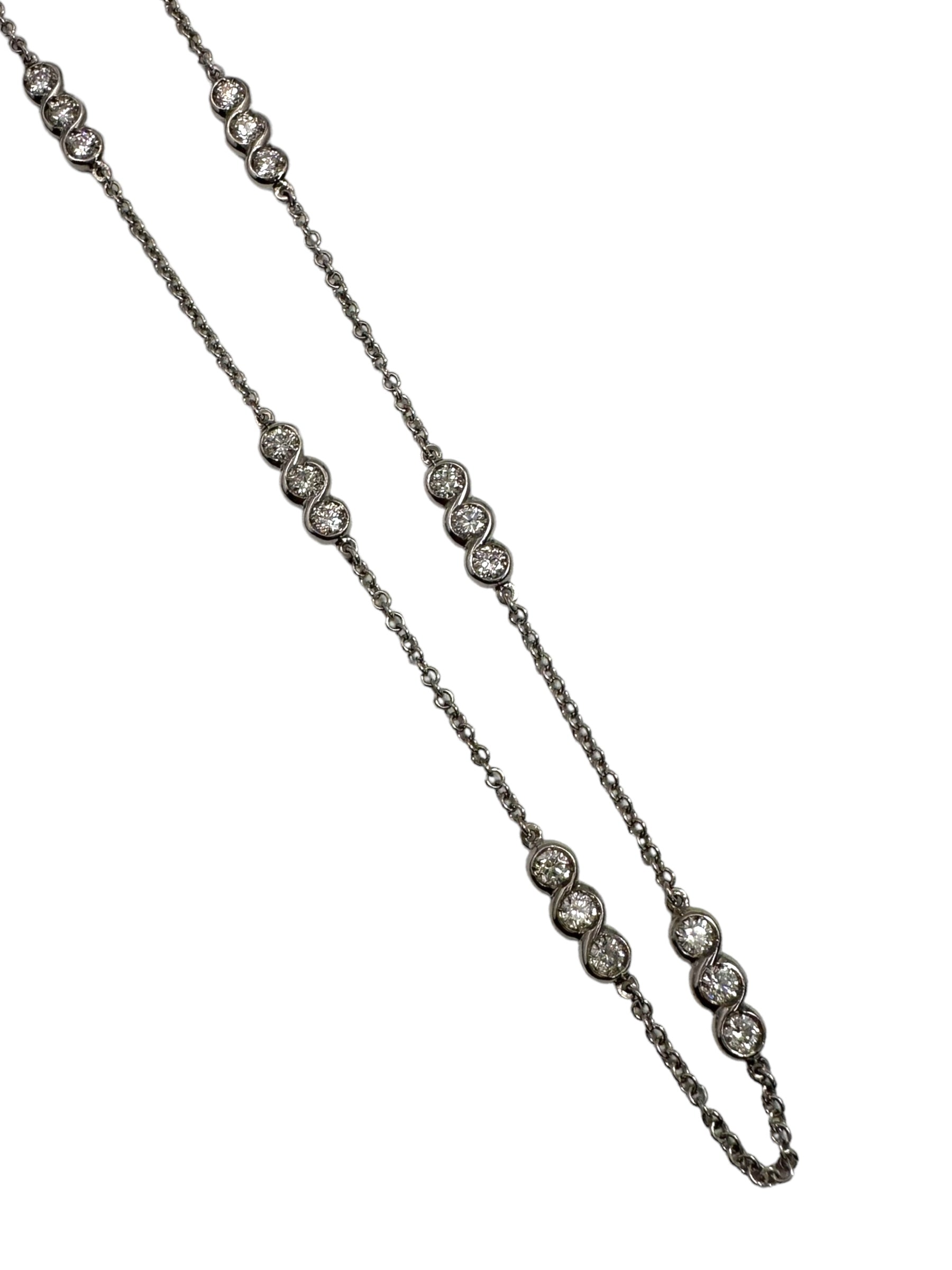 18k Diamond Station Chain Necklace