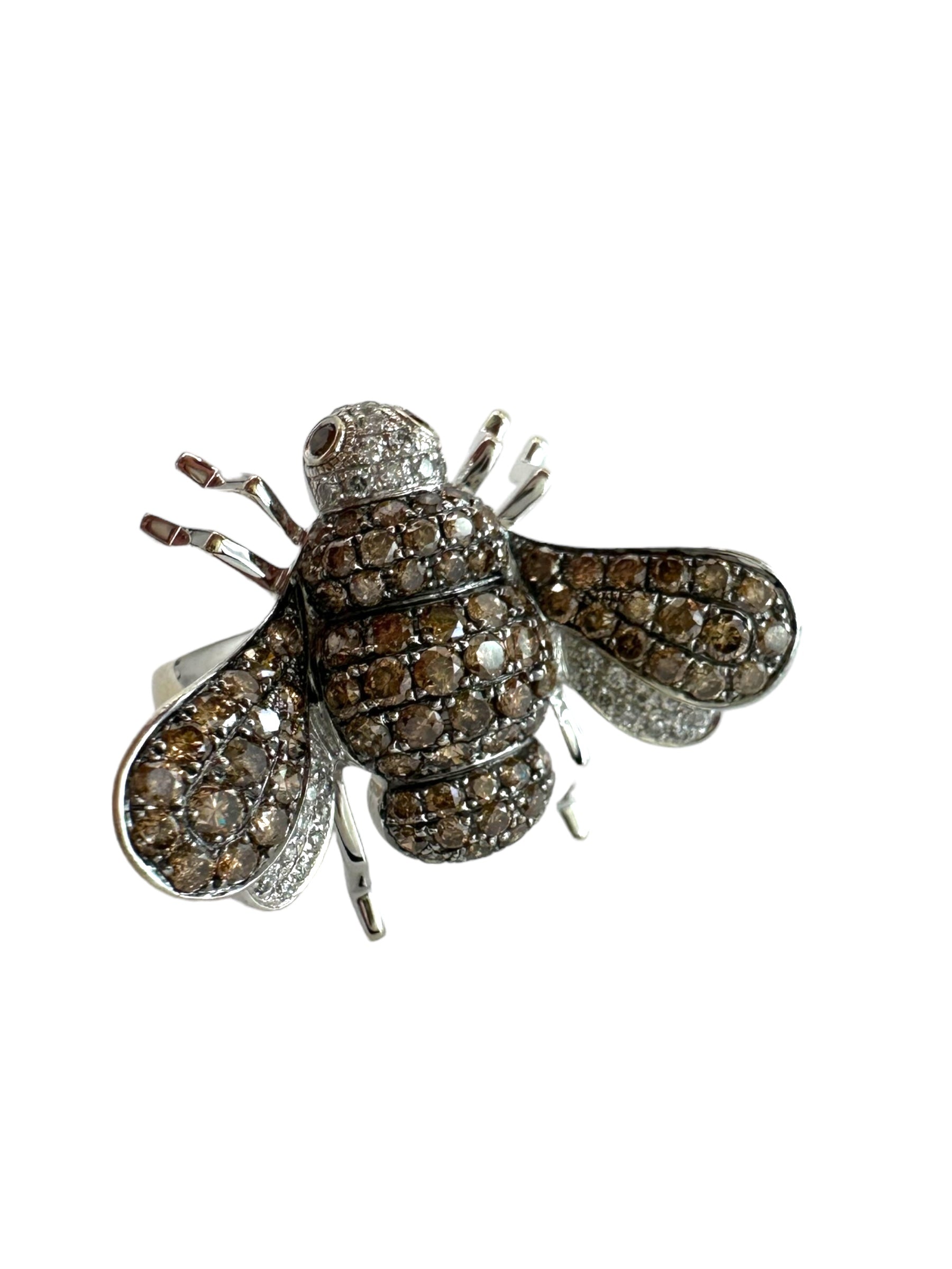 14k Diamond Bee Ring