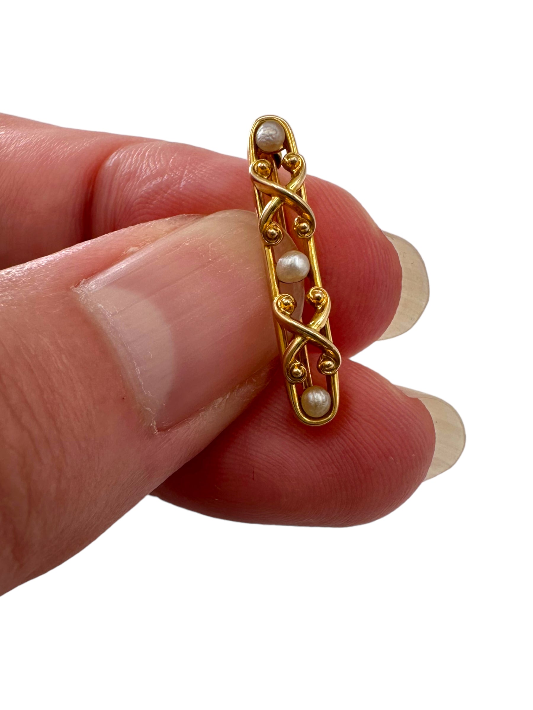 14k Pearl Lingerie Pin