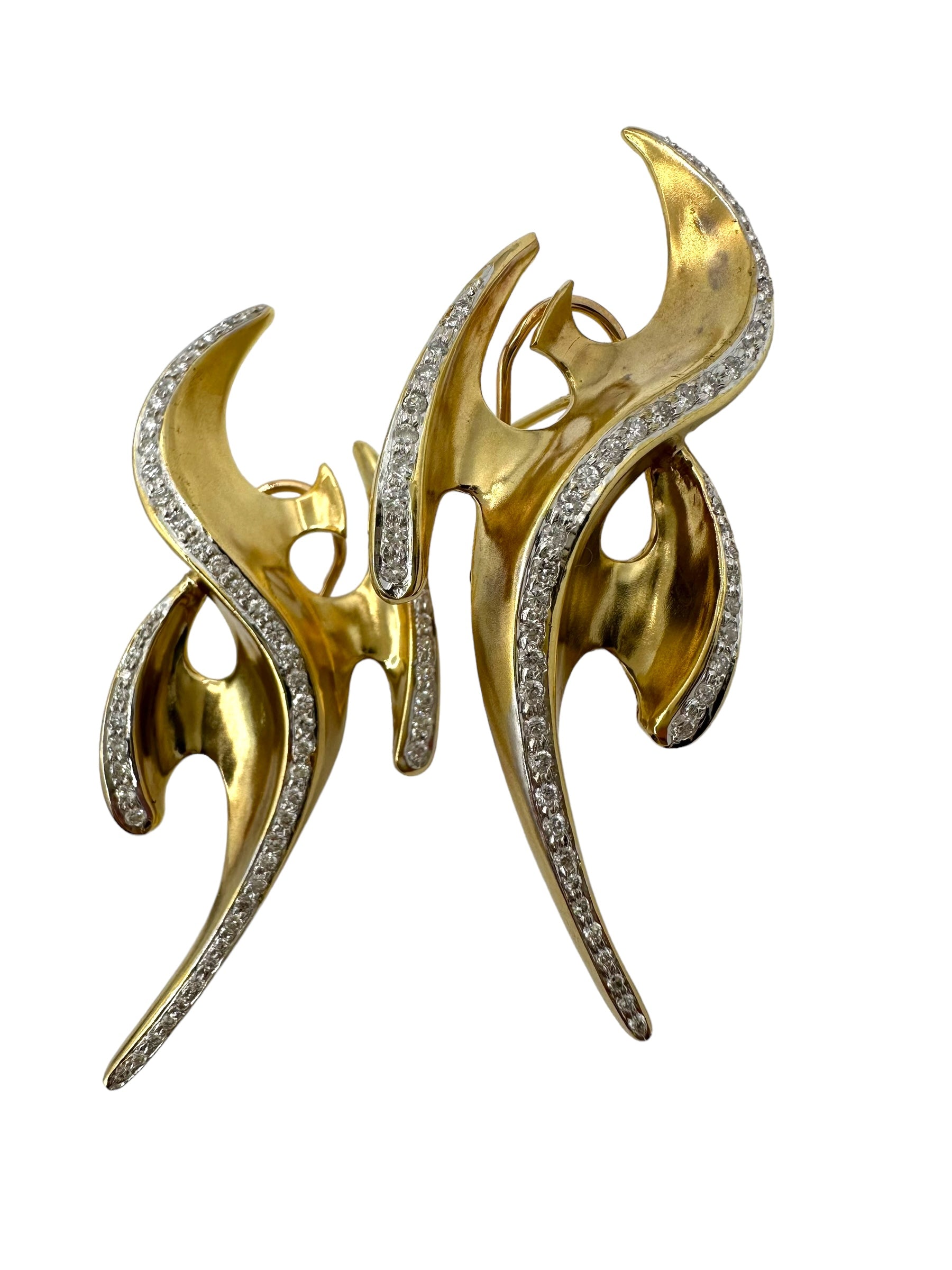 18k Statement Abstract Diamond Earrings