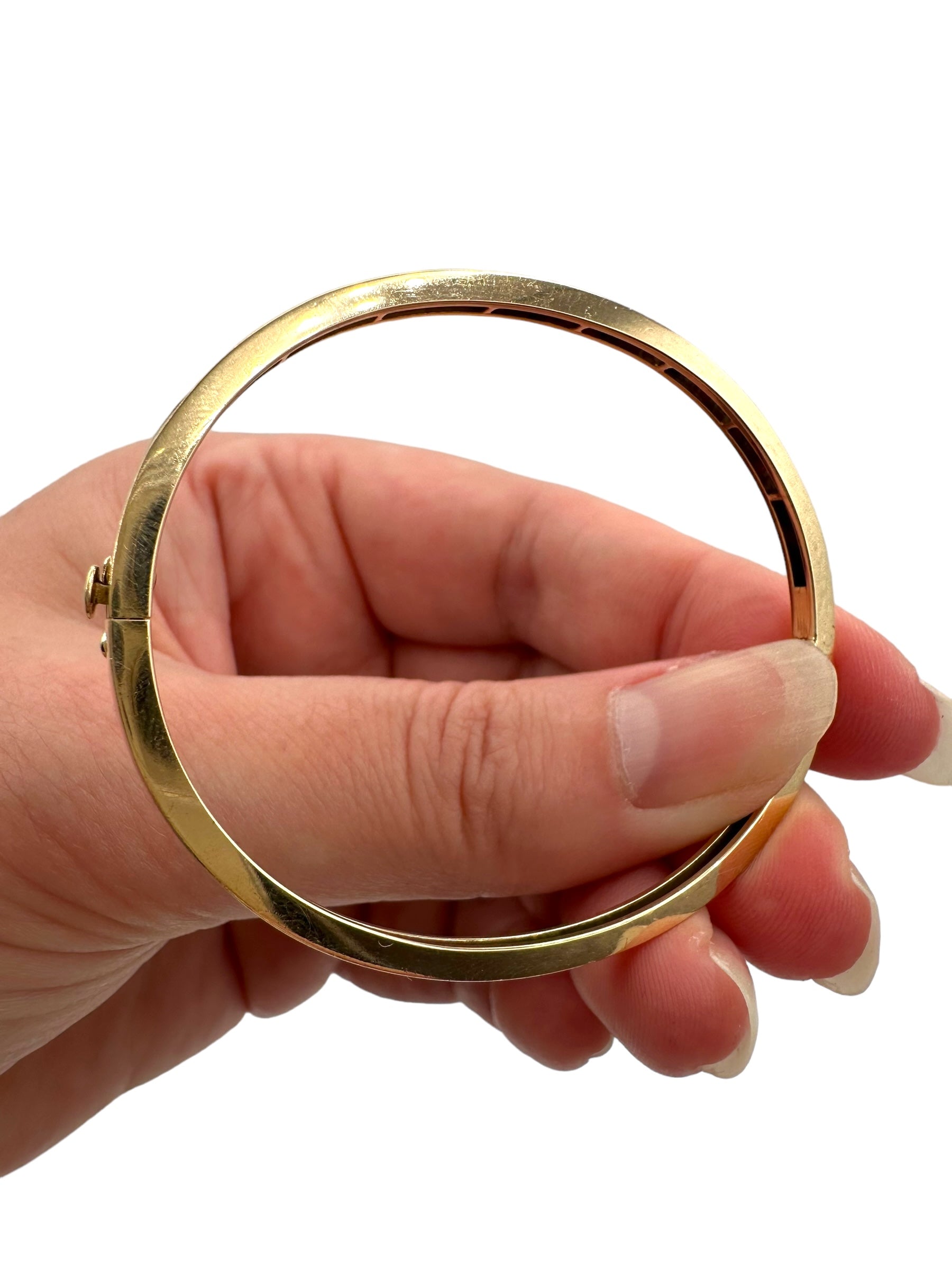 14k Ruby Diamond Bangle Bracelet