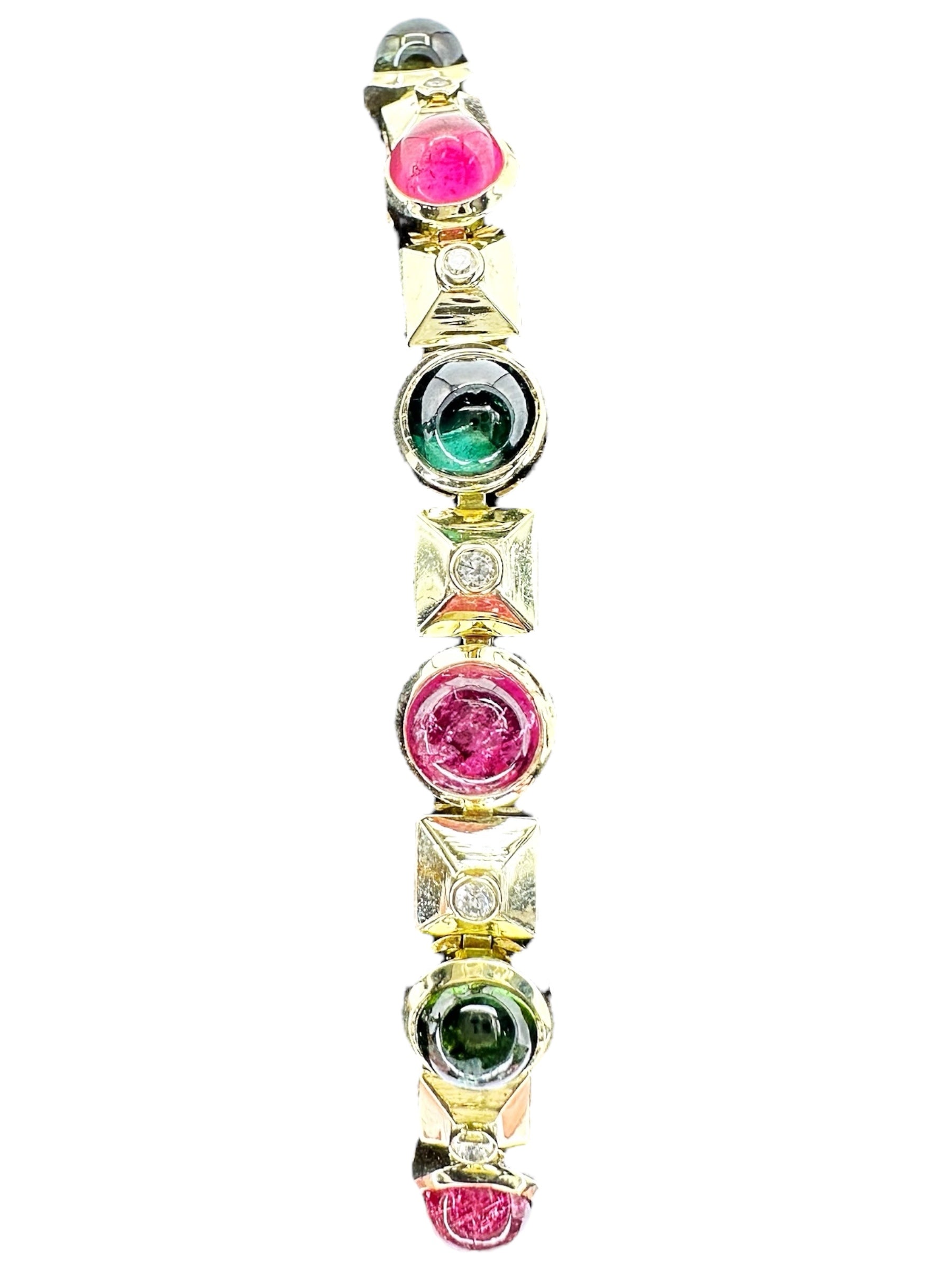 14k Tourmaline Diamond Line Bracelet