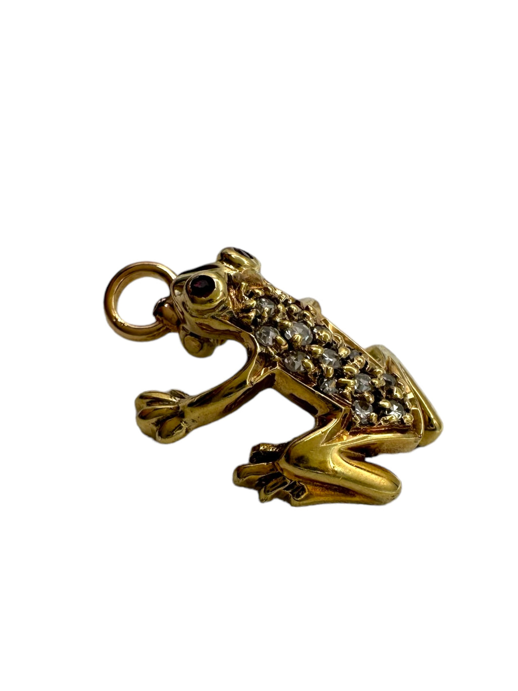 14k Frog Diamond Charm