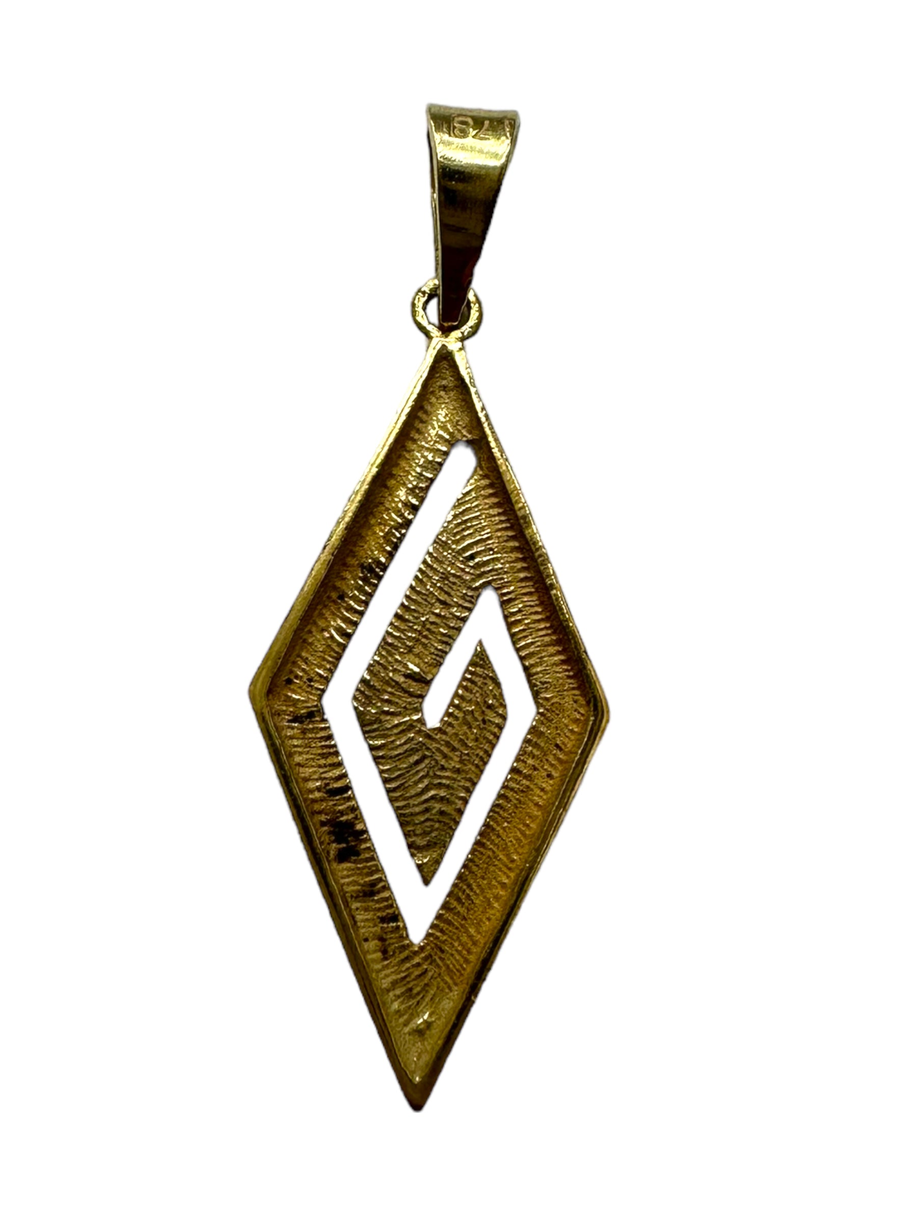 14k Greek Key Style Pendant
