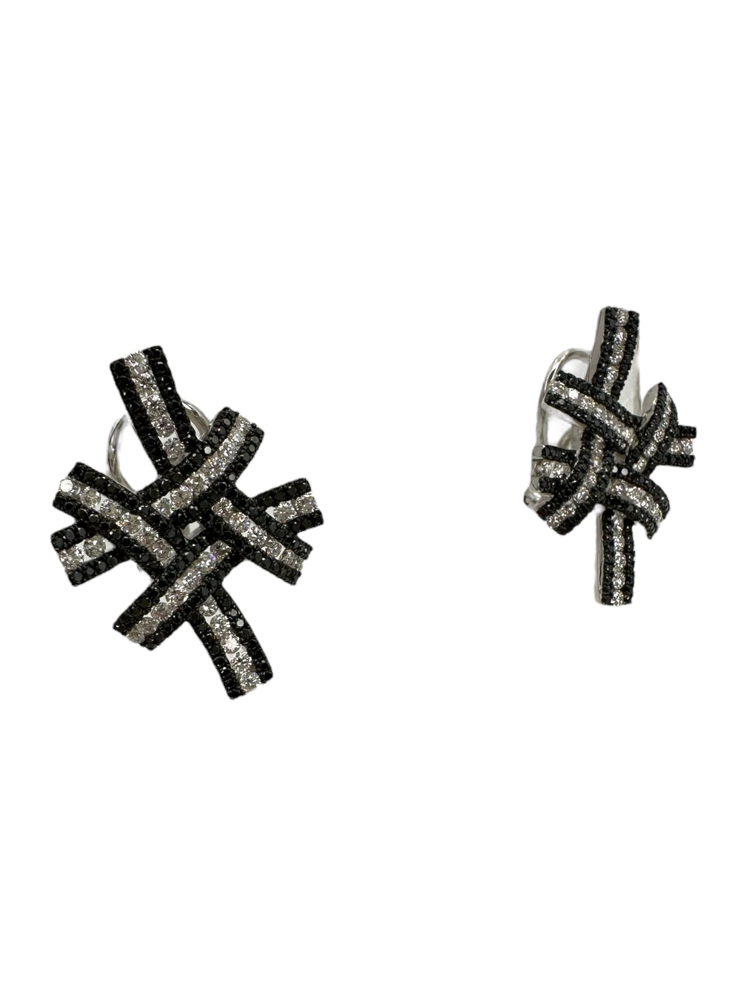 18k Diamond Cross Hatch Earrings